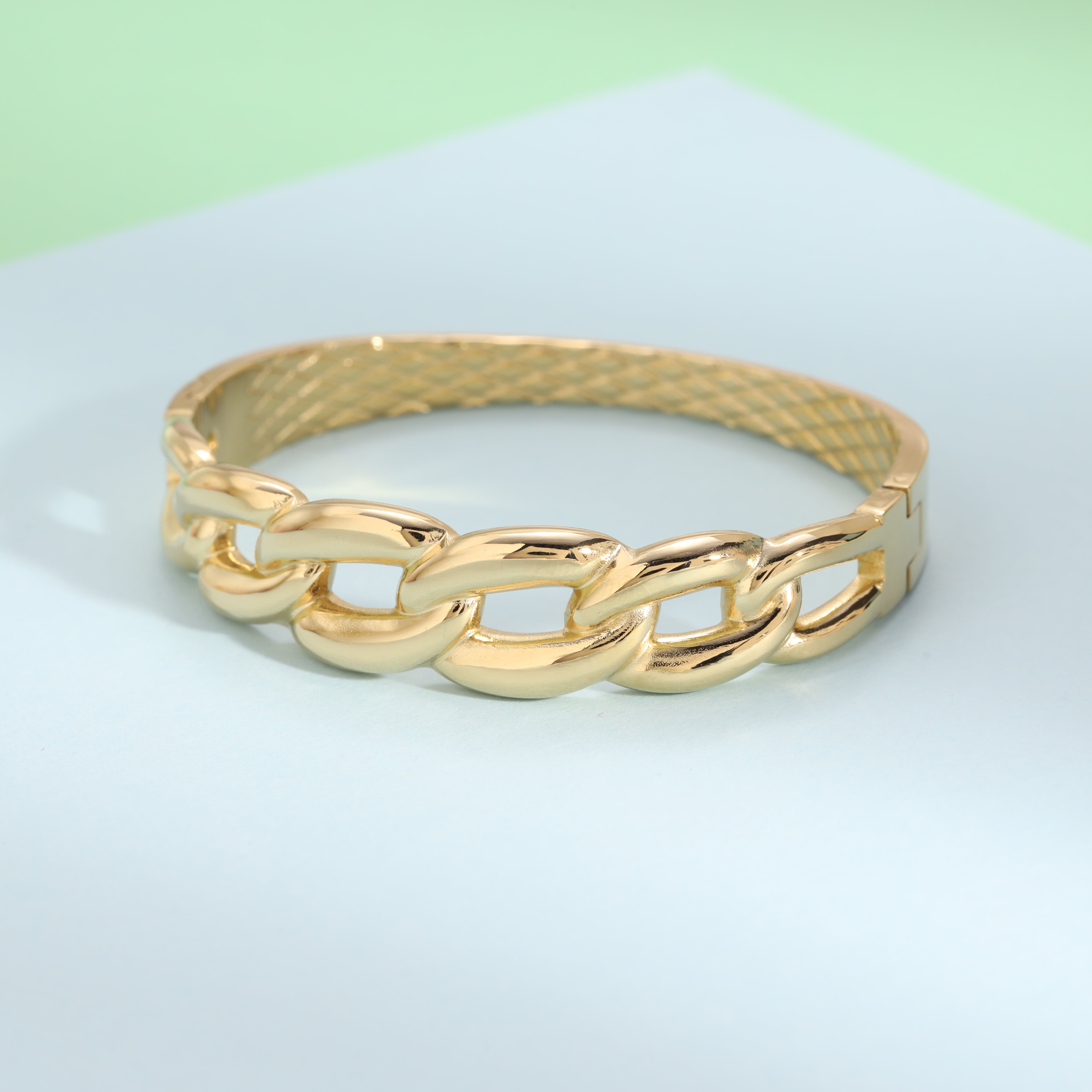 13mm Damen Armreifen Armband aus Edelstahl 18K Vergoldet - Taipan Schmuck