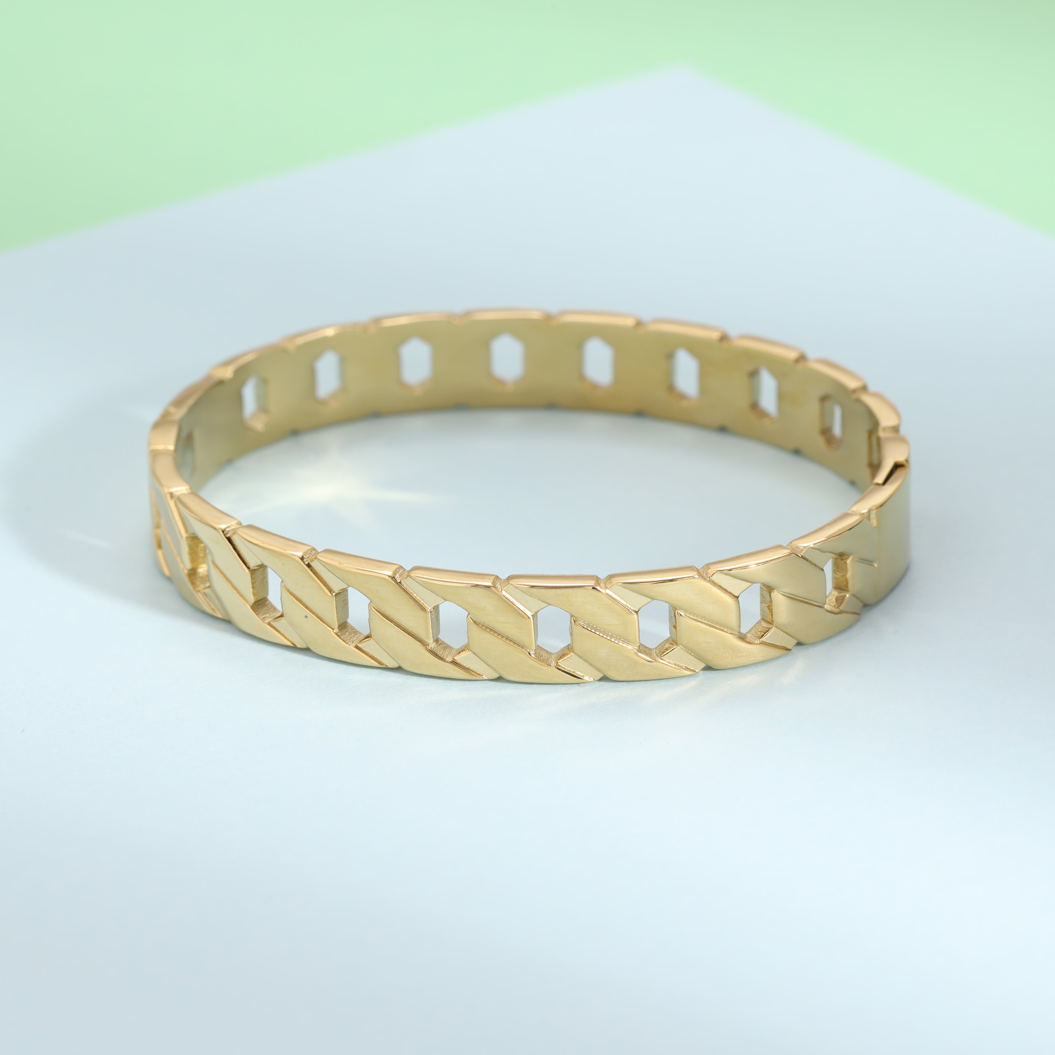 8mm Damen Armreifen Armband aus Edelstahl 18K Vergoldet - Taipan Schmuck