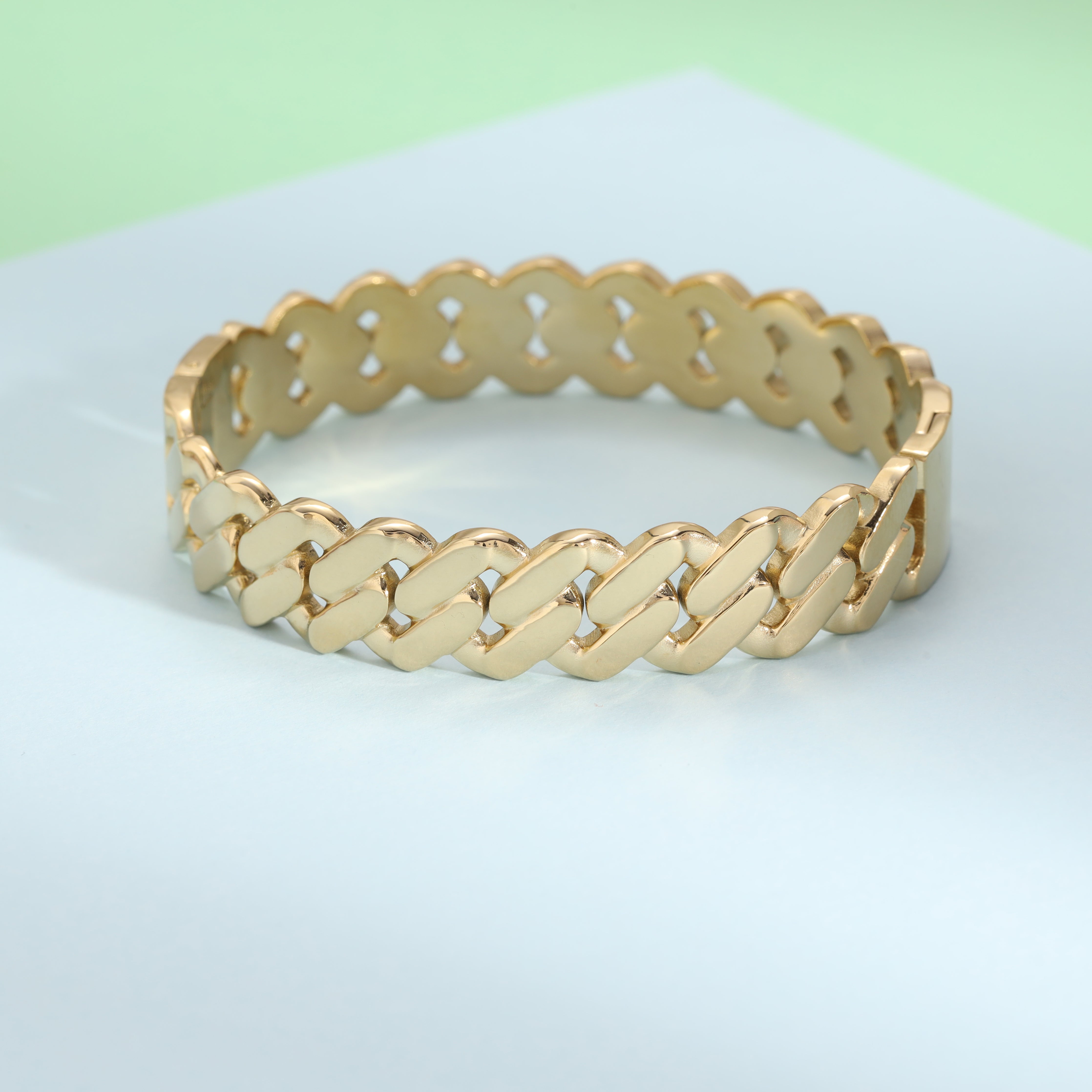 11mm Damen Armreifen Armband aus Edelstahl 18K Vergoldet - Taipan Schmuck