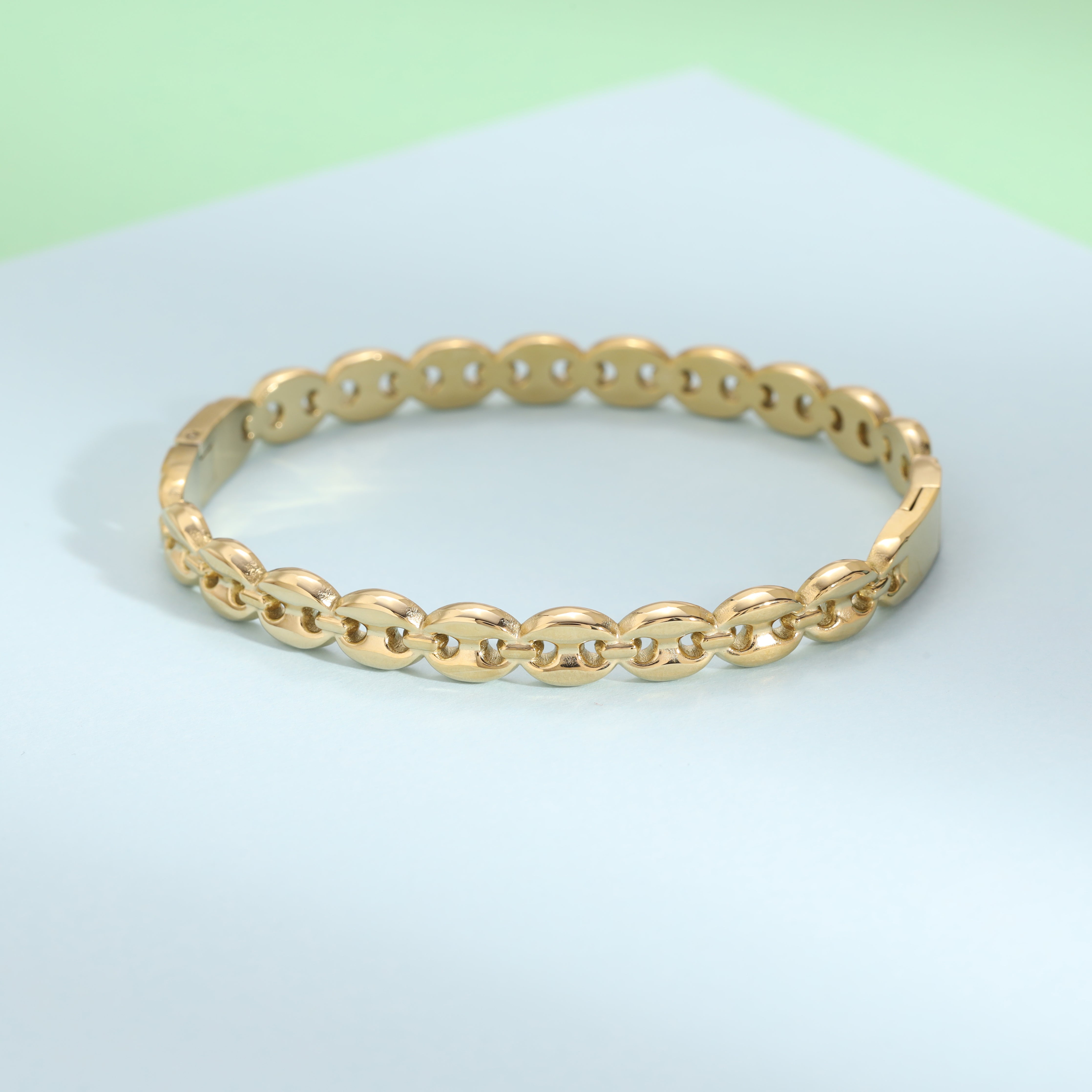 6mm Damen Armreifen Armband aus Edelstahl 18K Vergoldet - Taipan Schmuck