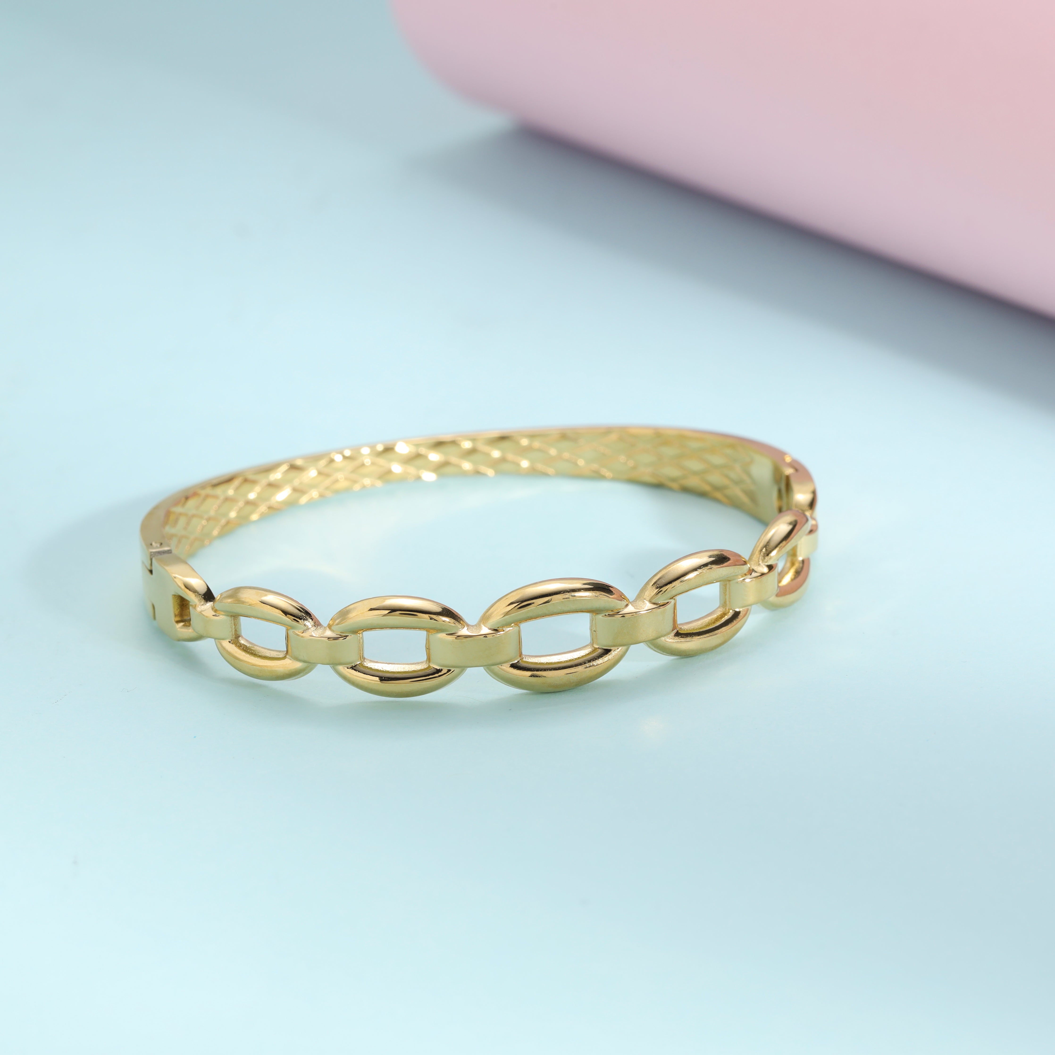 9mm Damen Armreifen Armband aus Edelstahl 18K Vergoldet - Taipan Schmuck