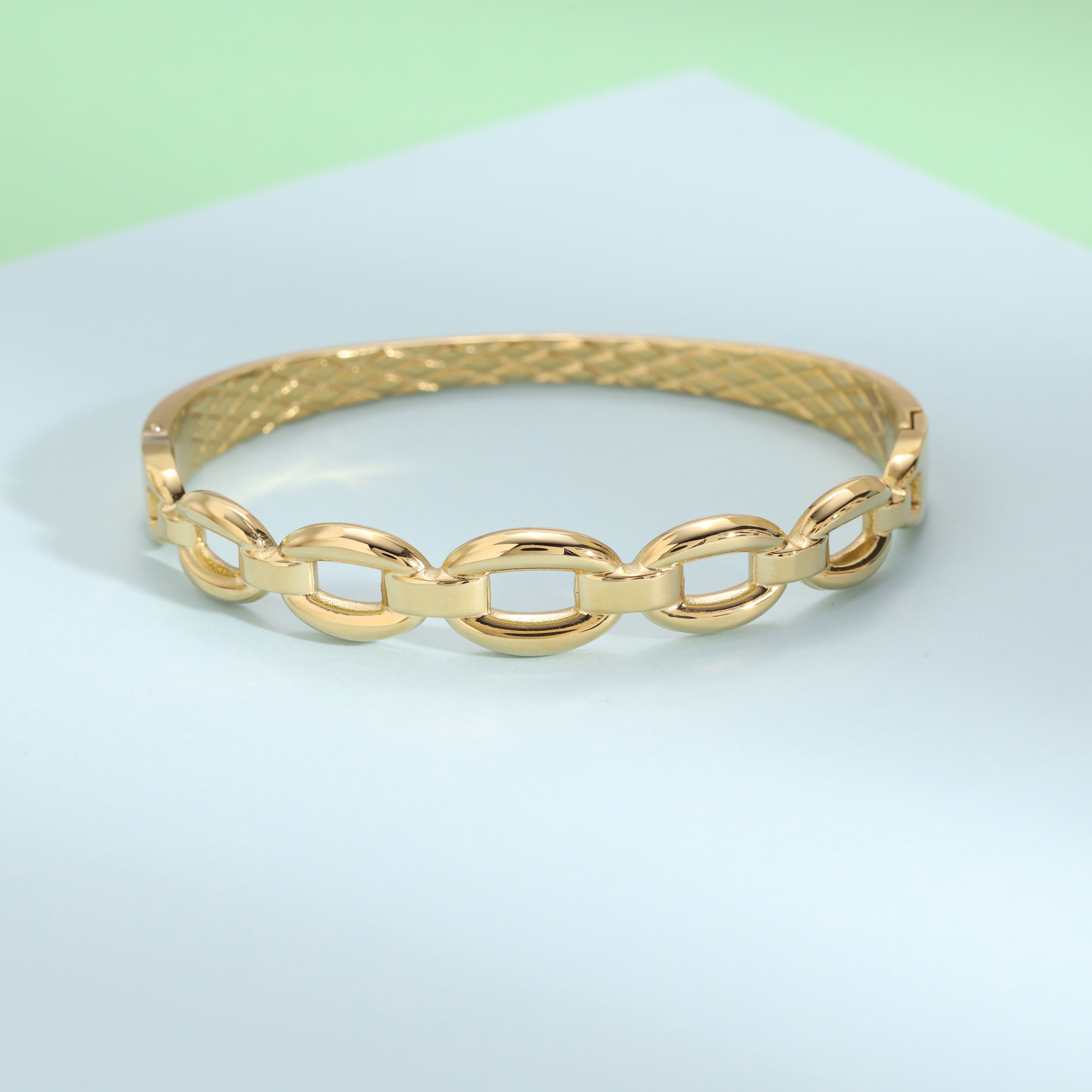 9mm Damen Armreifen Armband aus Edelstahl 18K Vergoldet - Taipan Schmuck