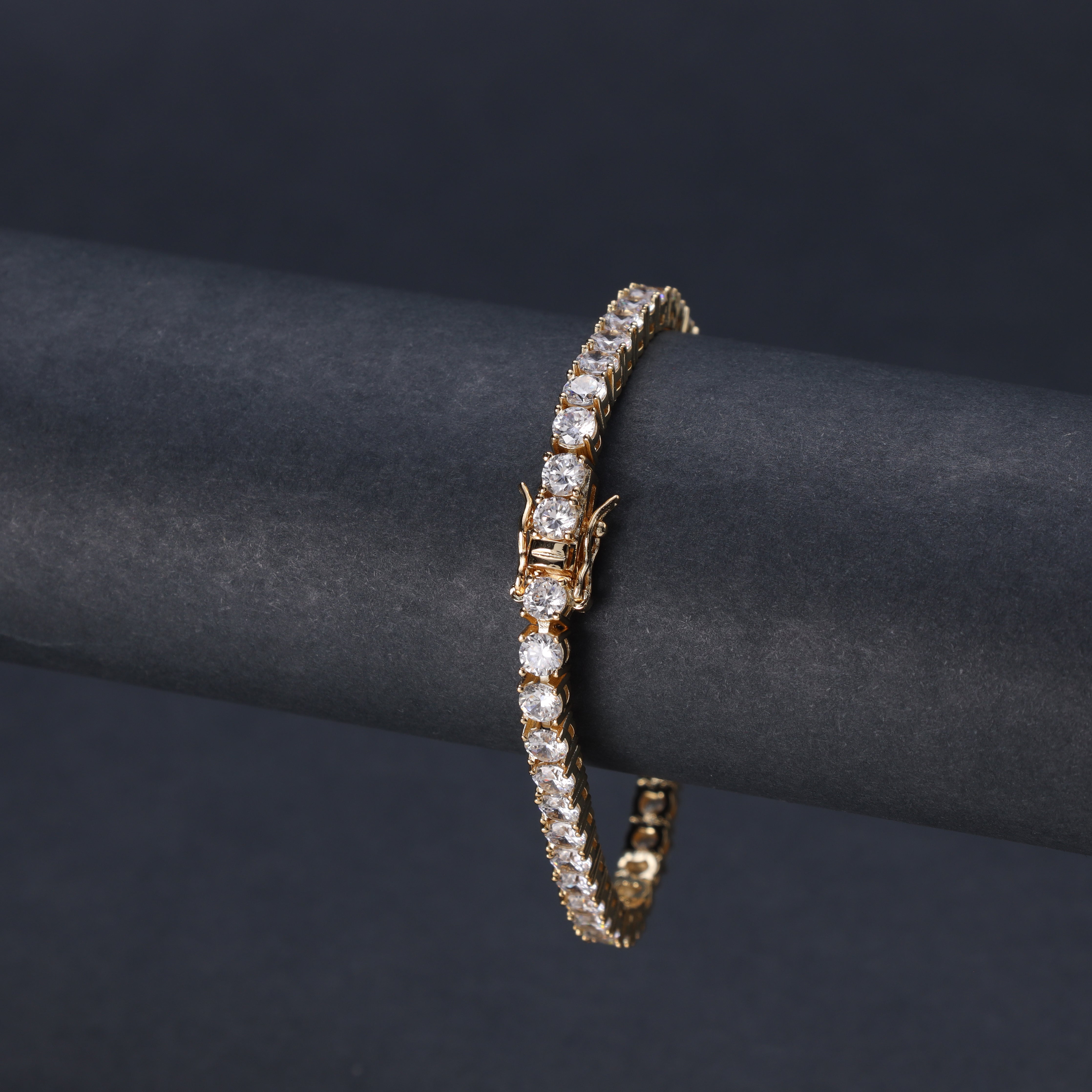 Tennis Chain Armband 4mm aus Edelstahl 18K Vergoldet - Taipan Schmuck