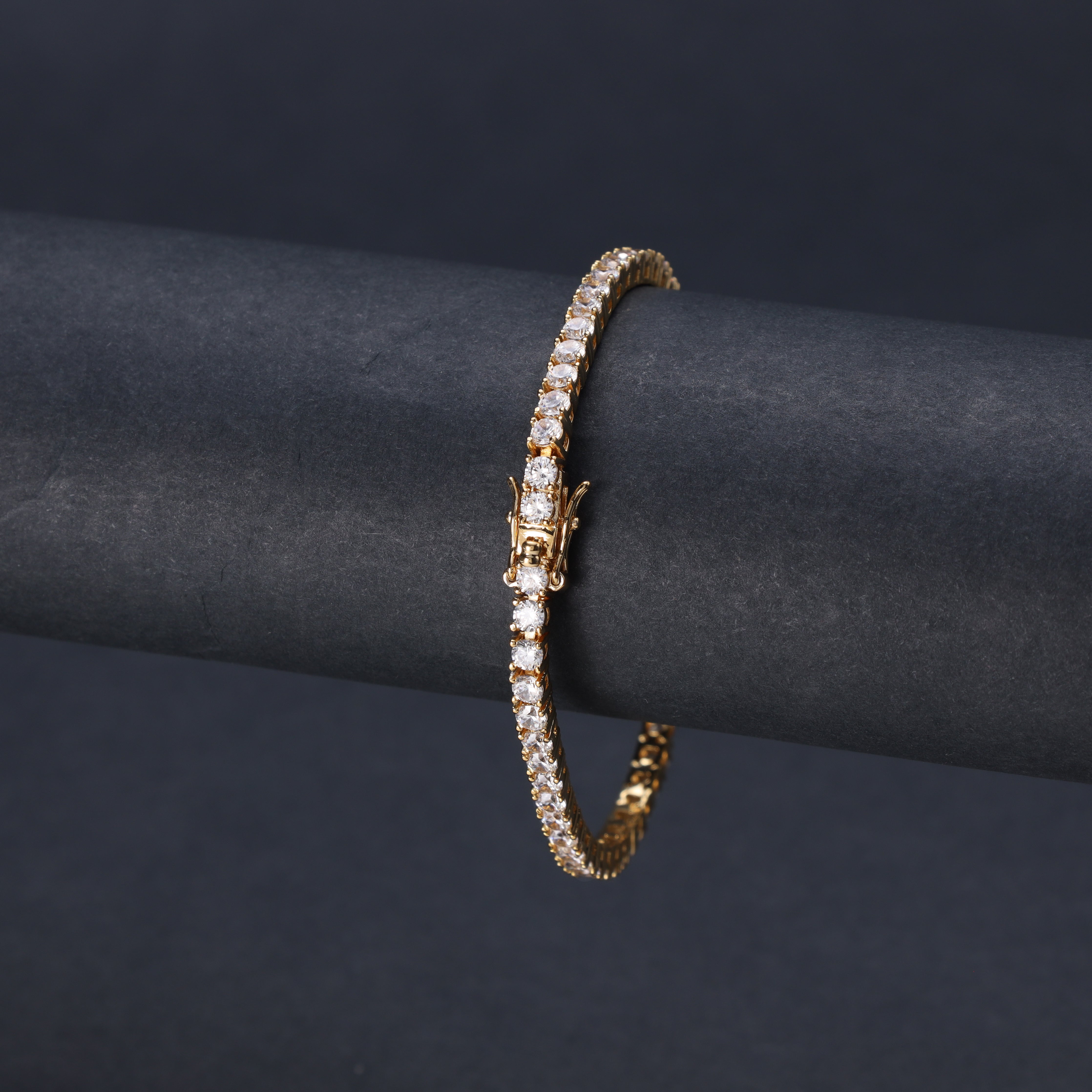 Tennis Chain Armband 3mm aus Edelstahl 18K Vergoldet - Taipan Schmuck