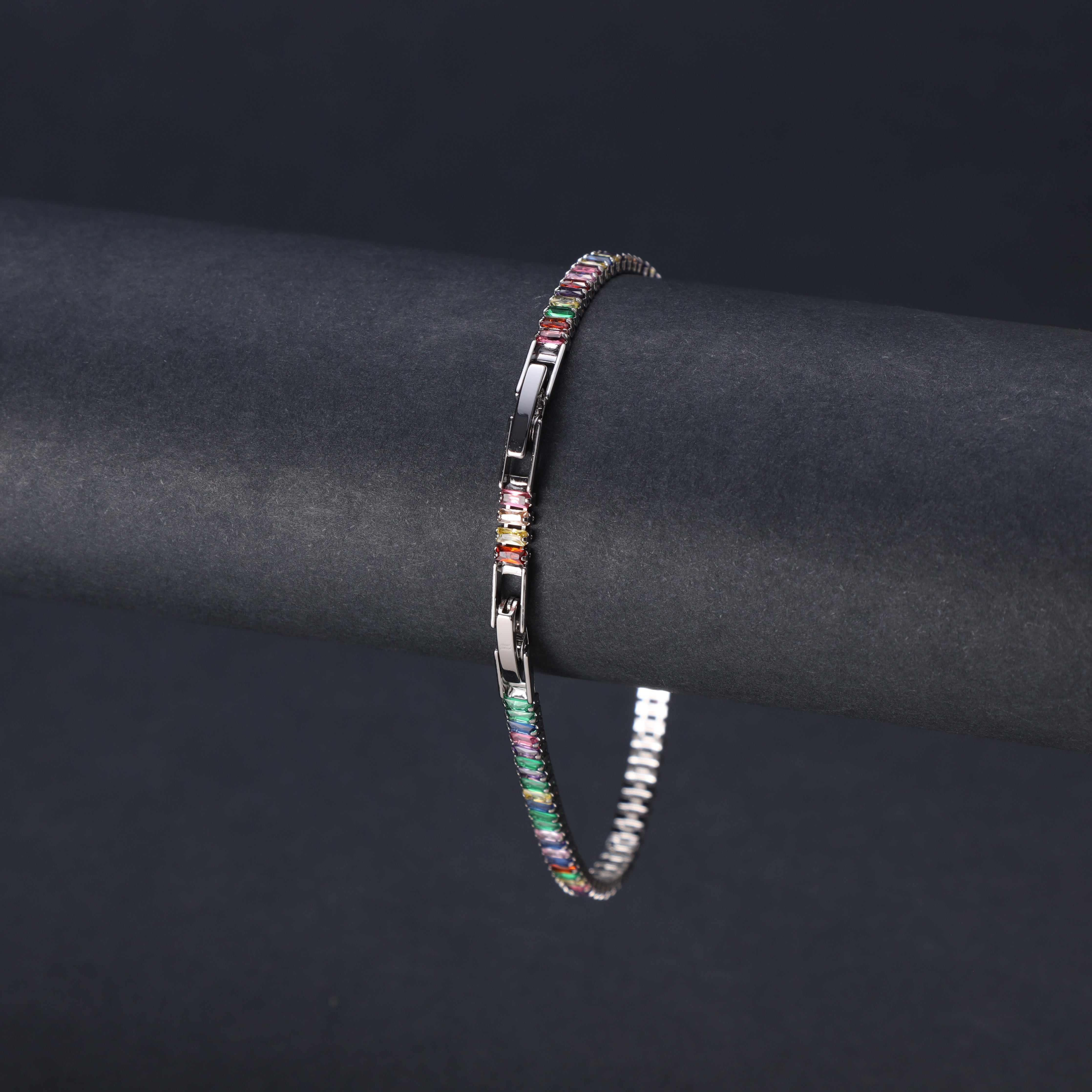 Damen Tennis Chain Iced out stil multicolor Armband 3mm aus Edelstahl - Taipan Schmuck