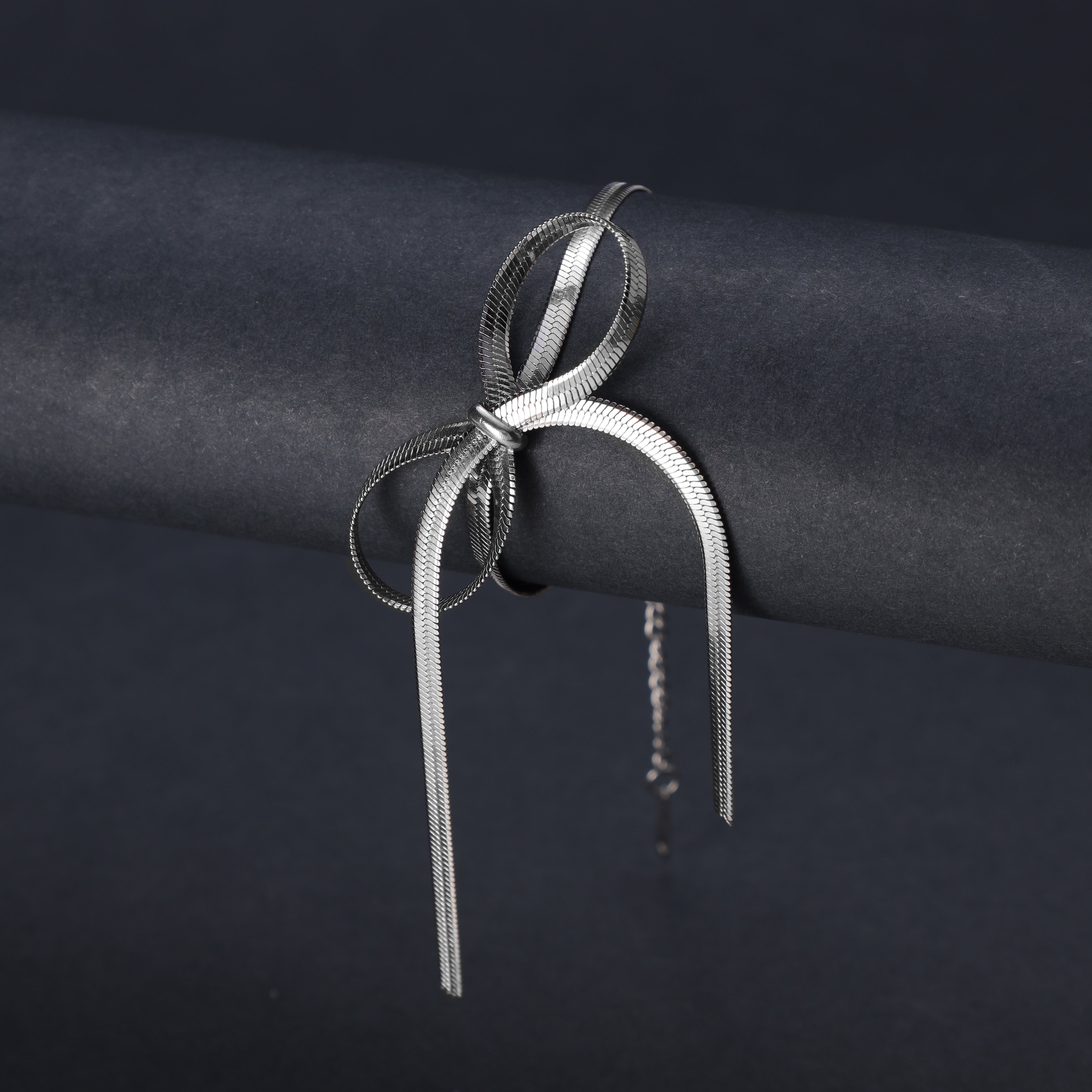 Damen Herringbone Armband mit ribbon 3mm aus Edelstahl - Taipan Schmuck