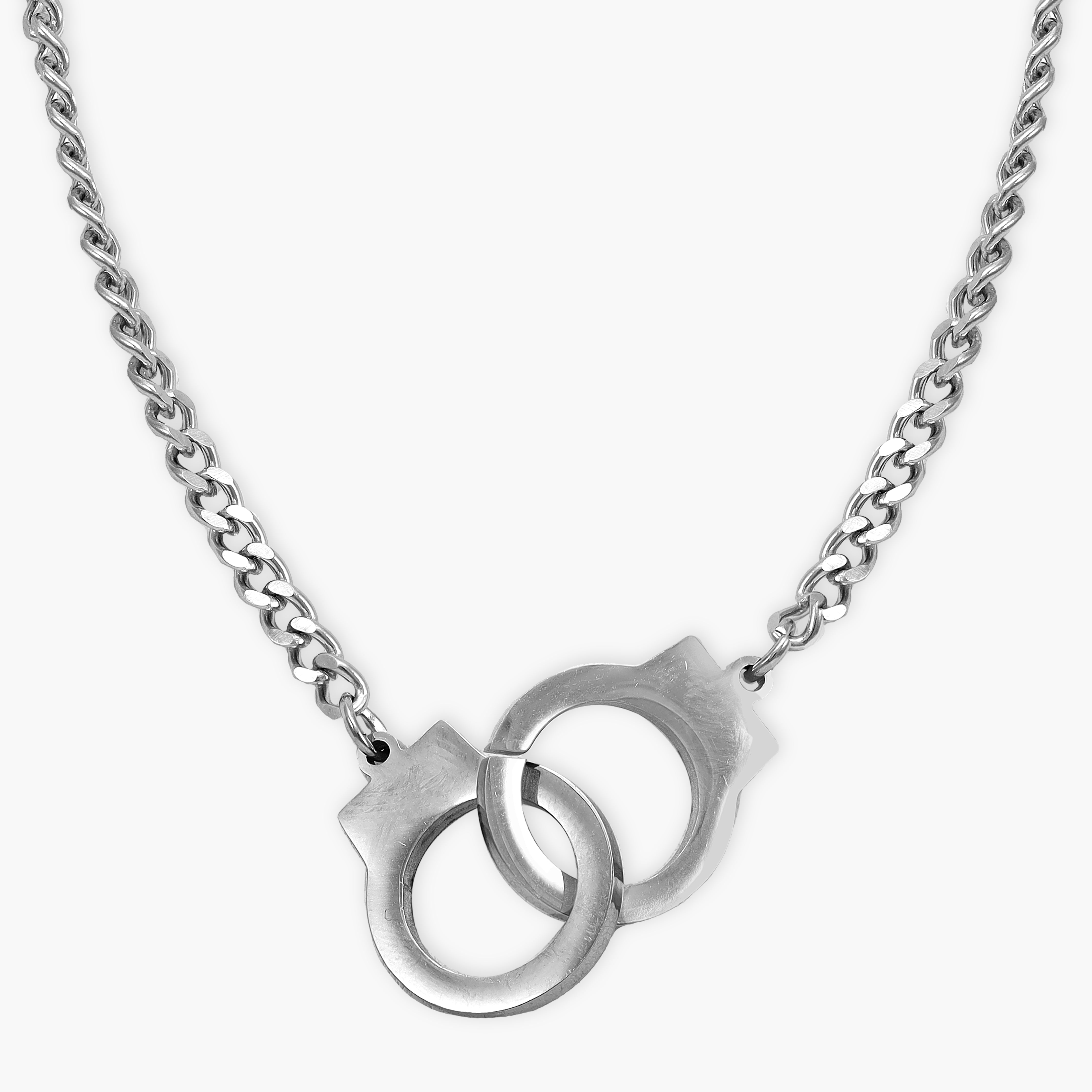 SET Panzerkette + armbander mit handcuff anhanger 4mm aus Edelstahl - Taipan Schmuck