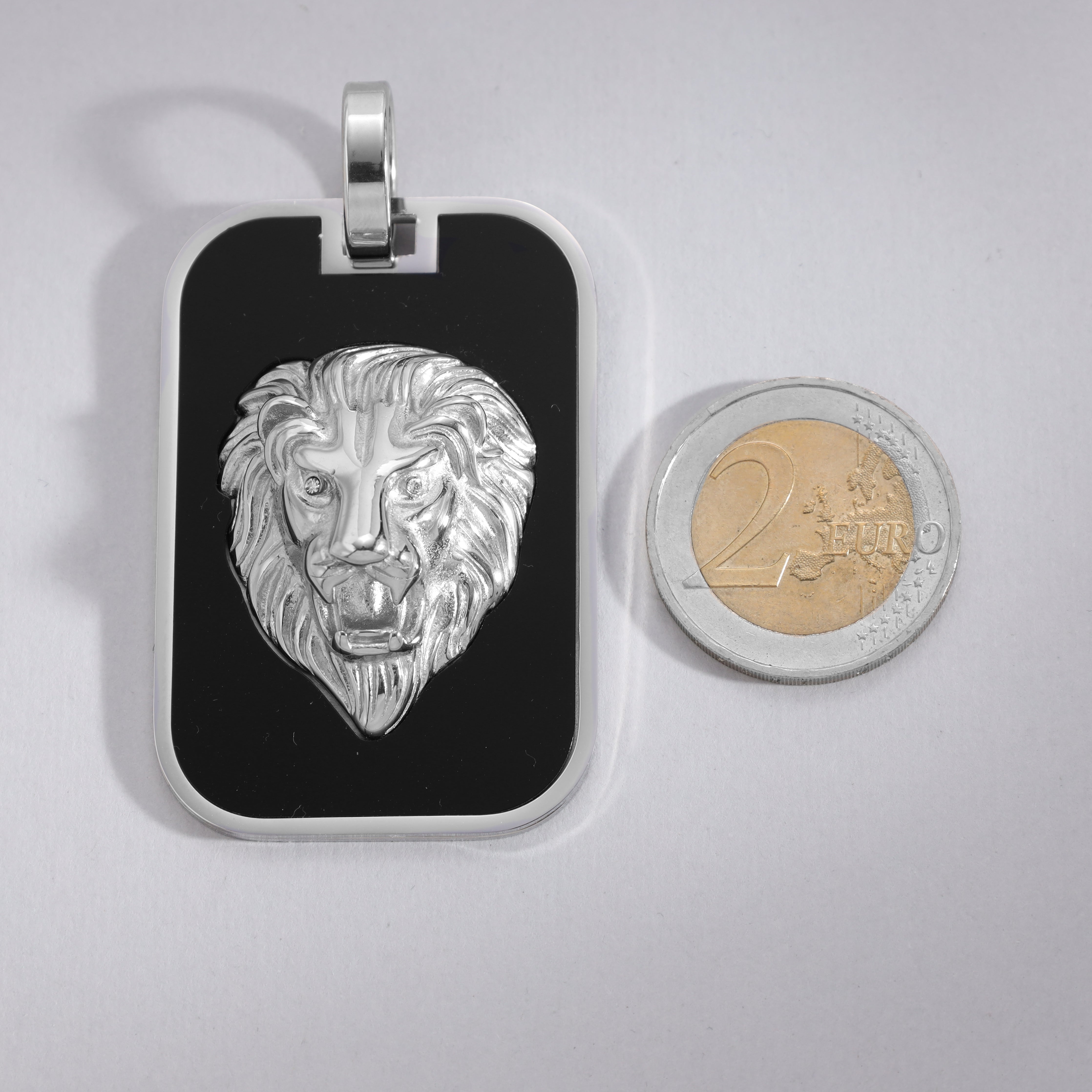 Löwe Anhänger Dog Tag aus Edelstahl