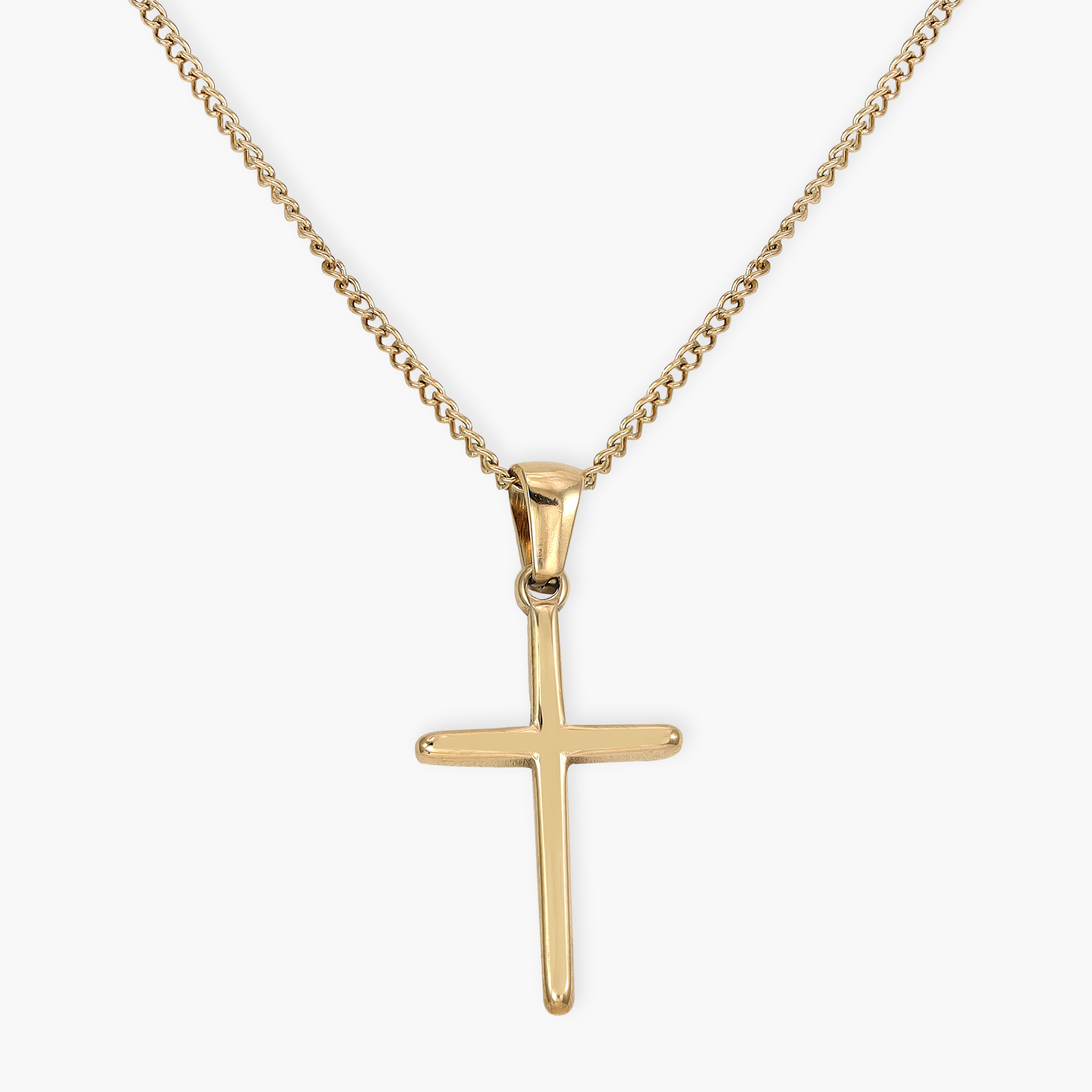 Damen Ankerkette mit Kreuz 1mm aus Edelstahl 18K Vergoldet - Taipan Schmuck