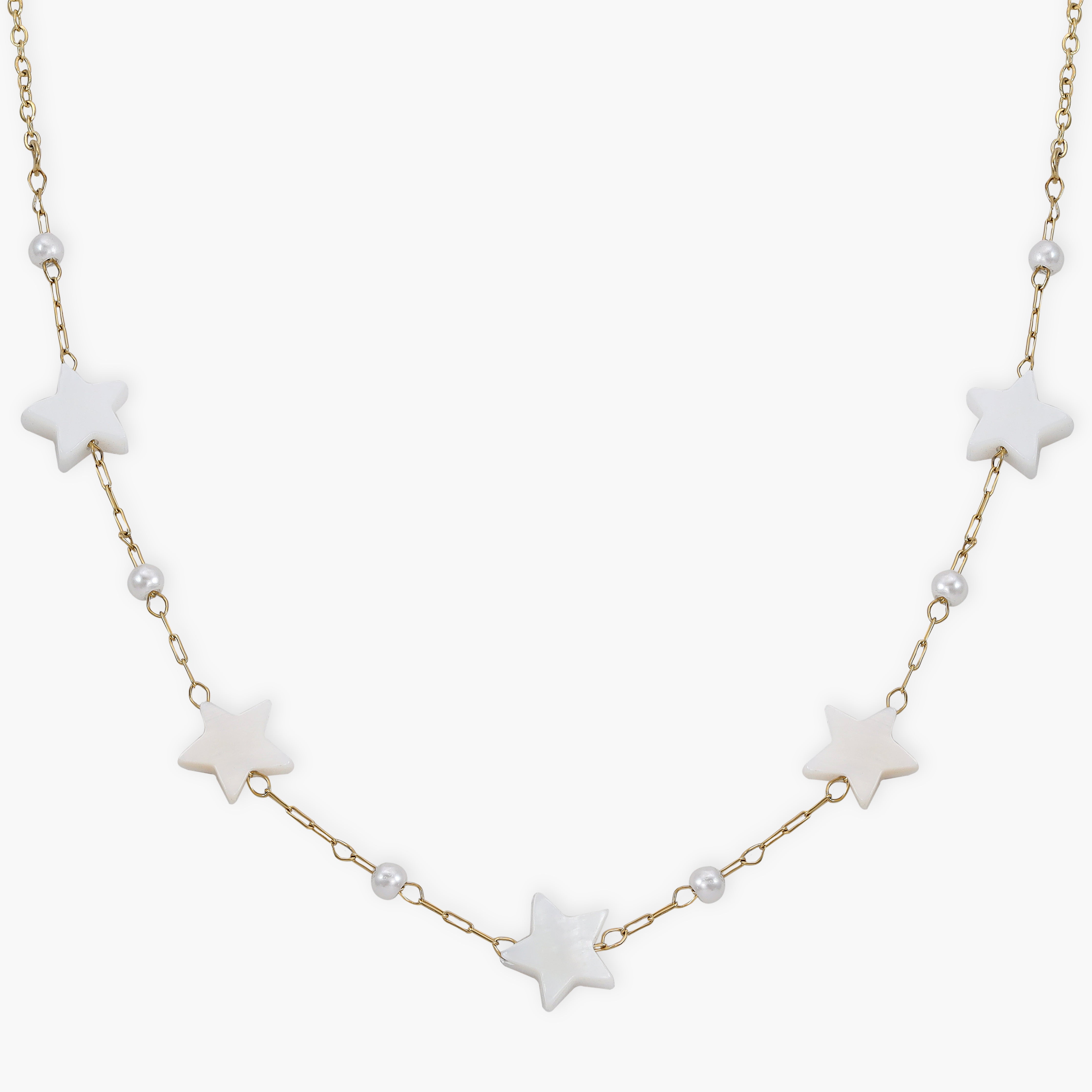 Damen Ankerkette mit Stern 1mm aus Edelstahl 18K Vergoldet - Taipan Schmuck