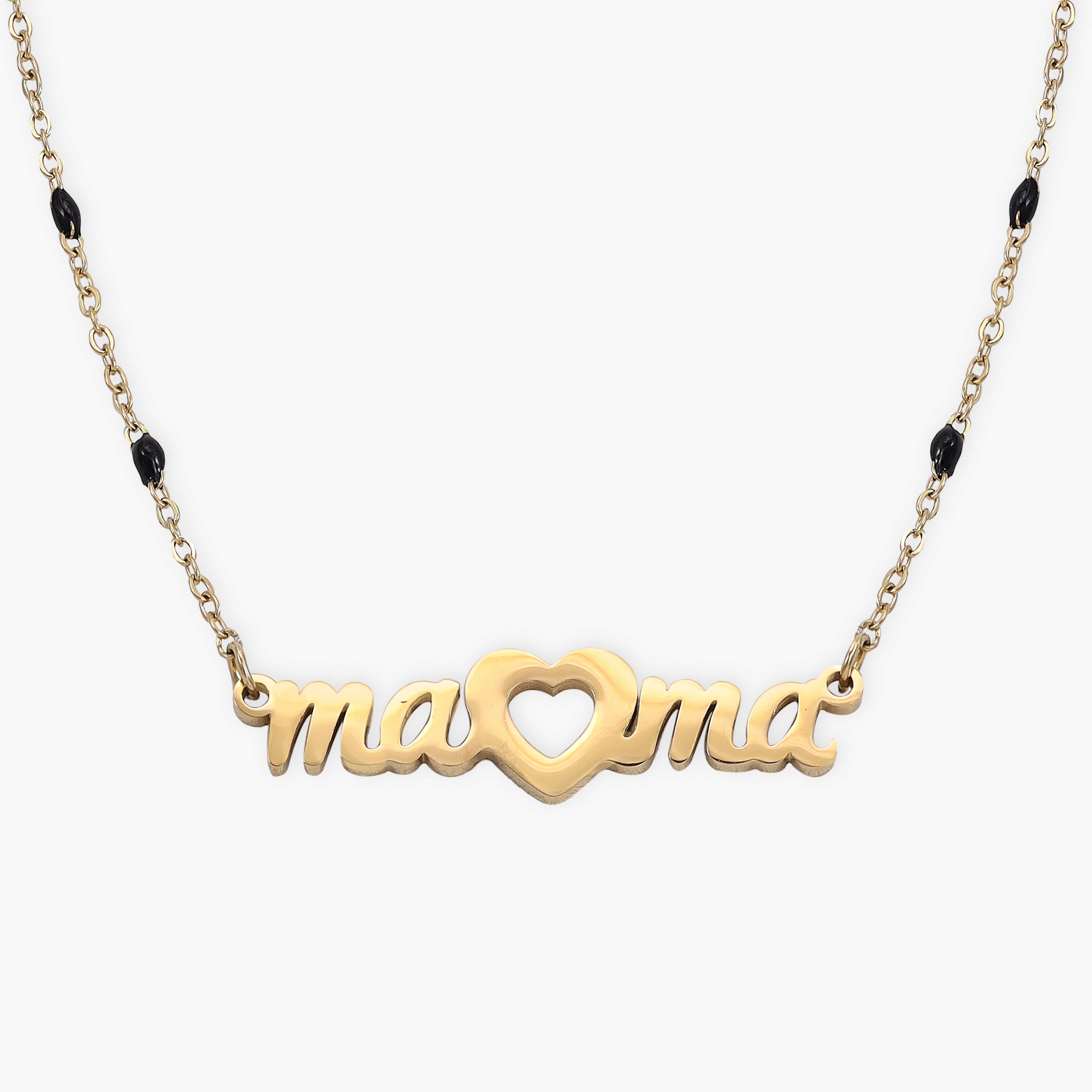 Damen Ankerkette mit "Mama" 1mm aus Edelstahl 18K Vergoldet - Taipan Schmuck