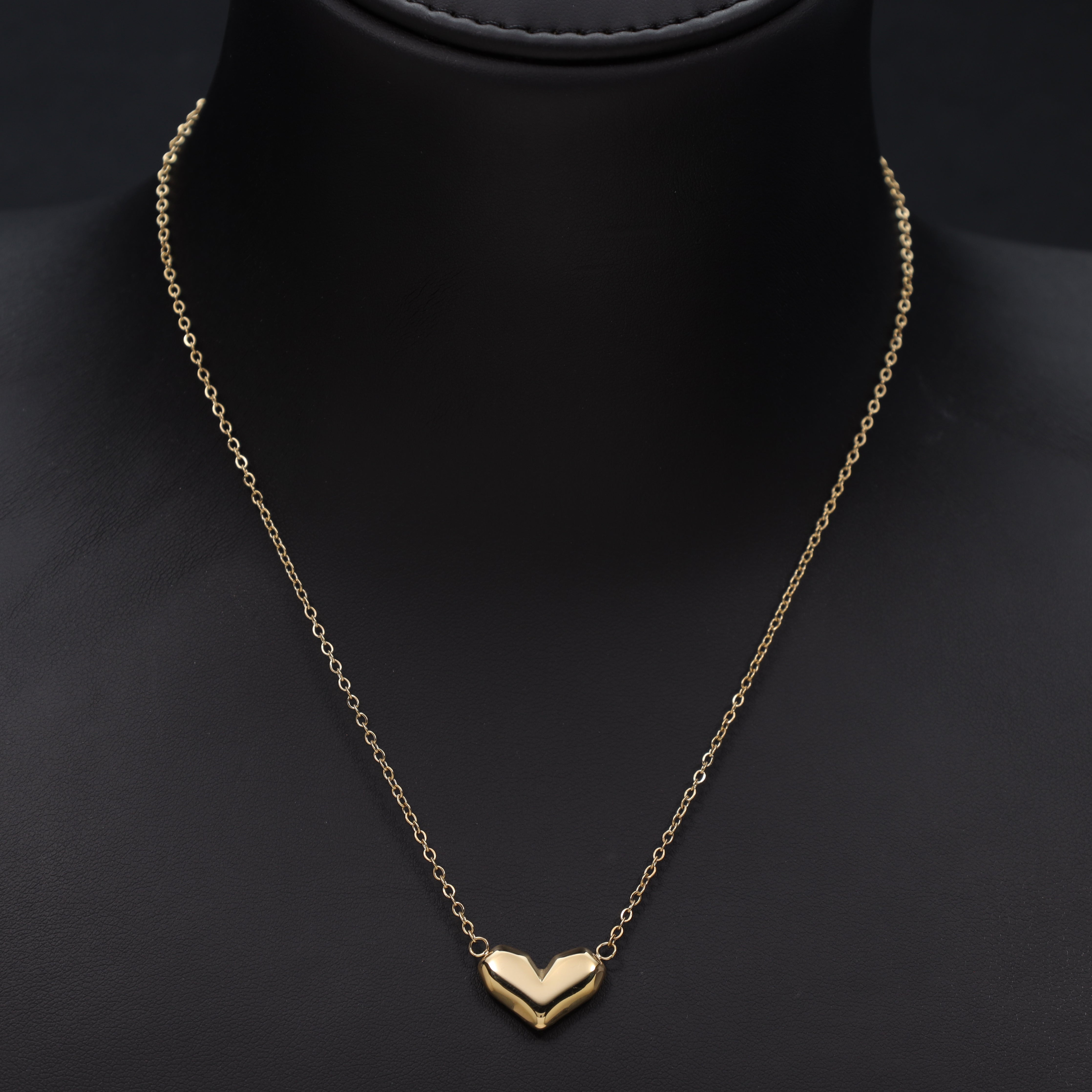 Damen Ankerkette mit hertz 1mm aus Edelstahl 18K Vergoldet - Taipan Schmuck