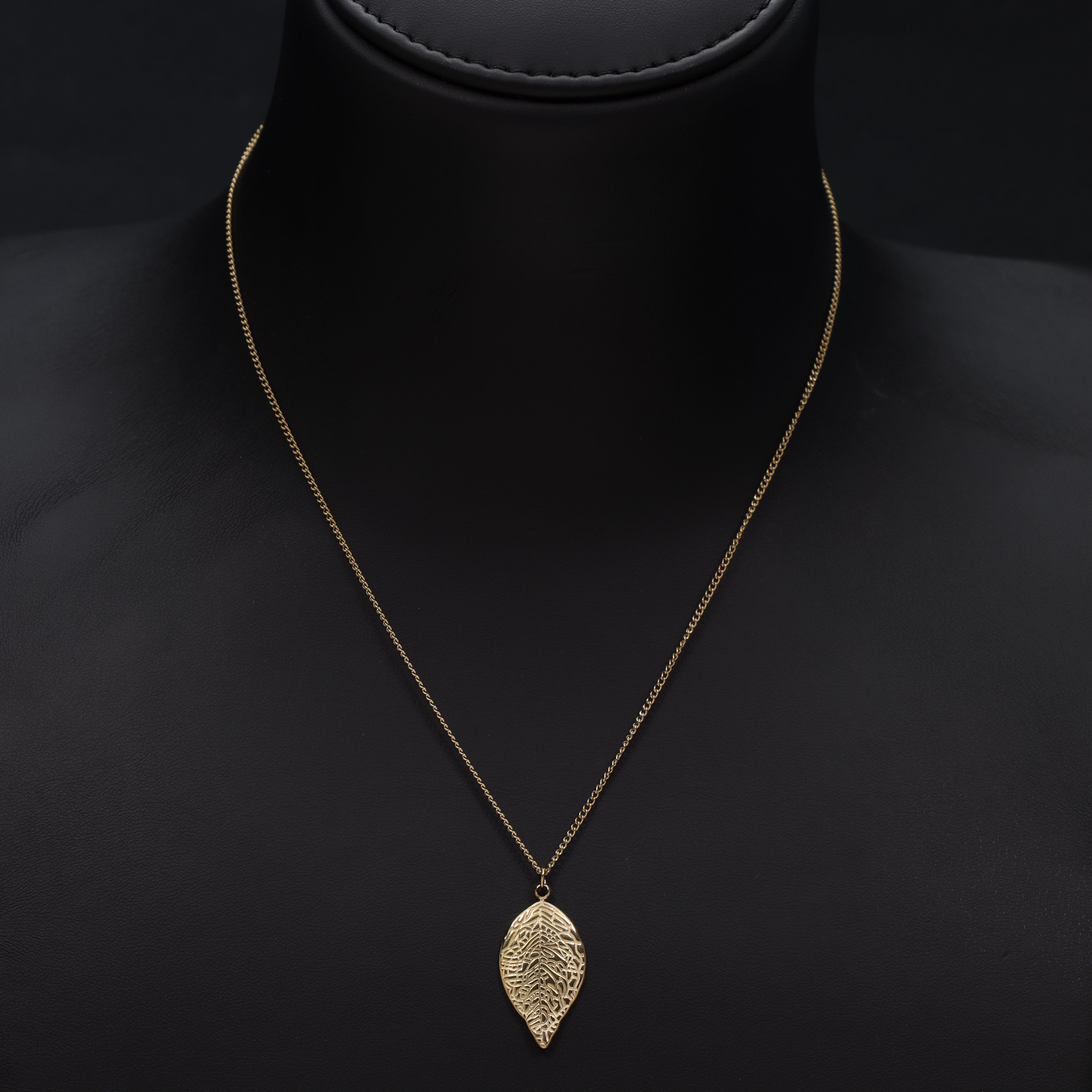 Damen Ankerkette mit blatt 1mm aus Edelstahl 18K Vergoldet - Taipan Schmuck