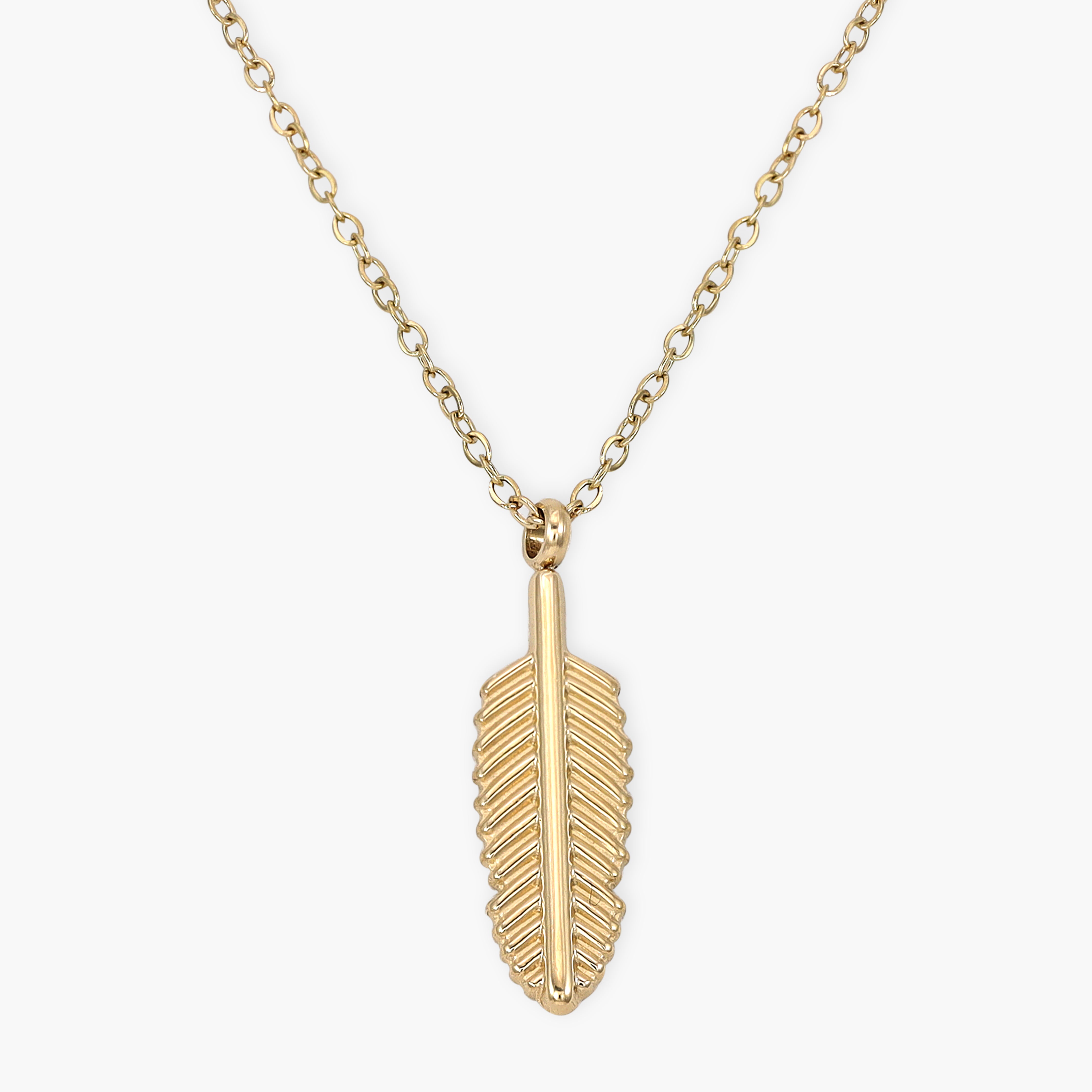 Damen Ankerkette mit Leaf 1mm aus Edelstahl 18K Vergoldet - Taipan Schmuck