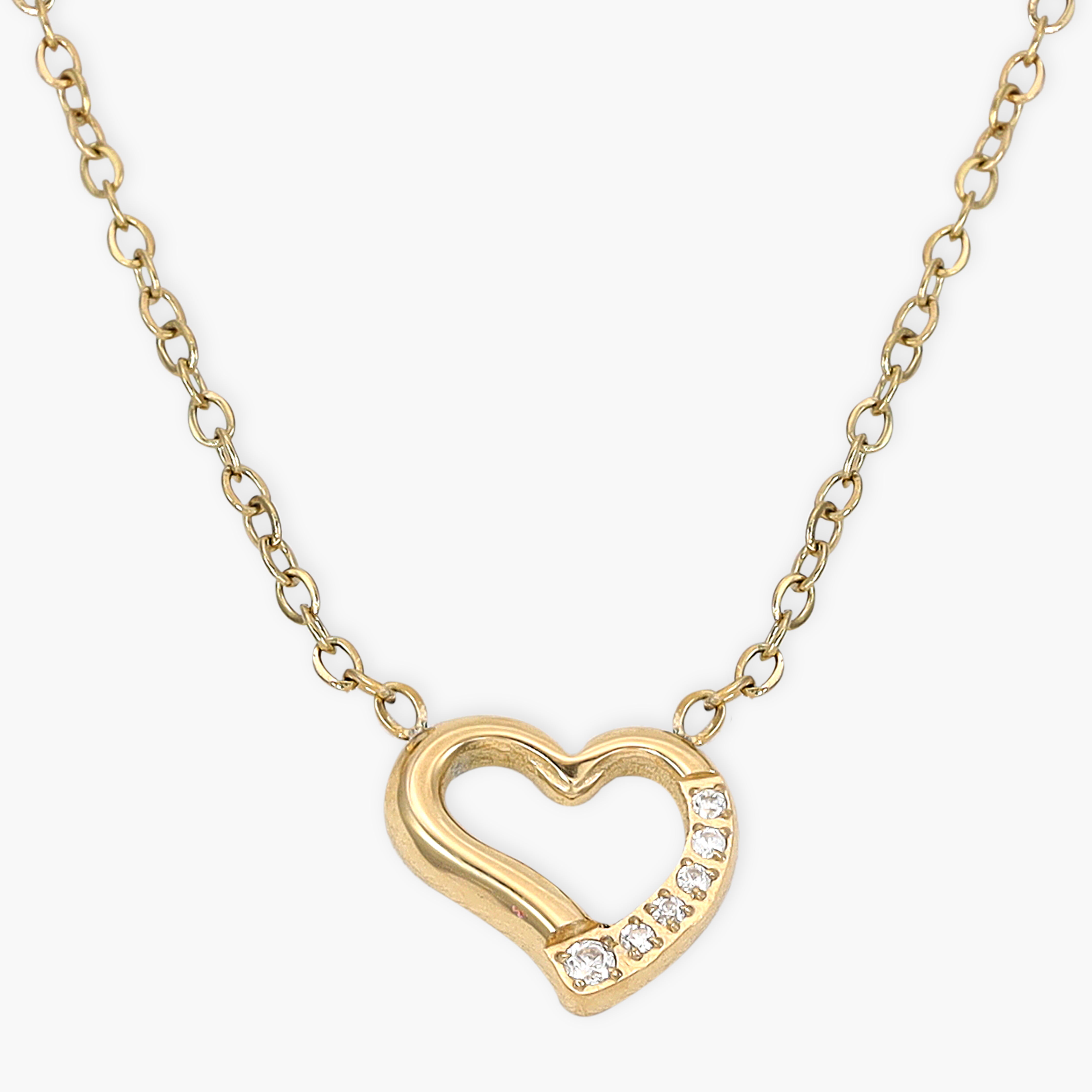 Damen Ankerkette mit hertz 1mm aus Edelstahl 18K Vergoldet - Taipan Schmuck