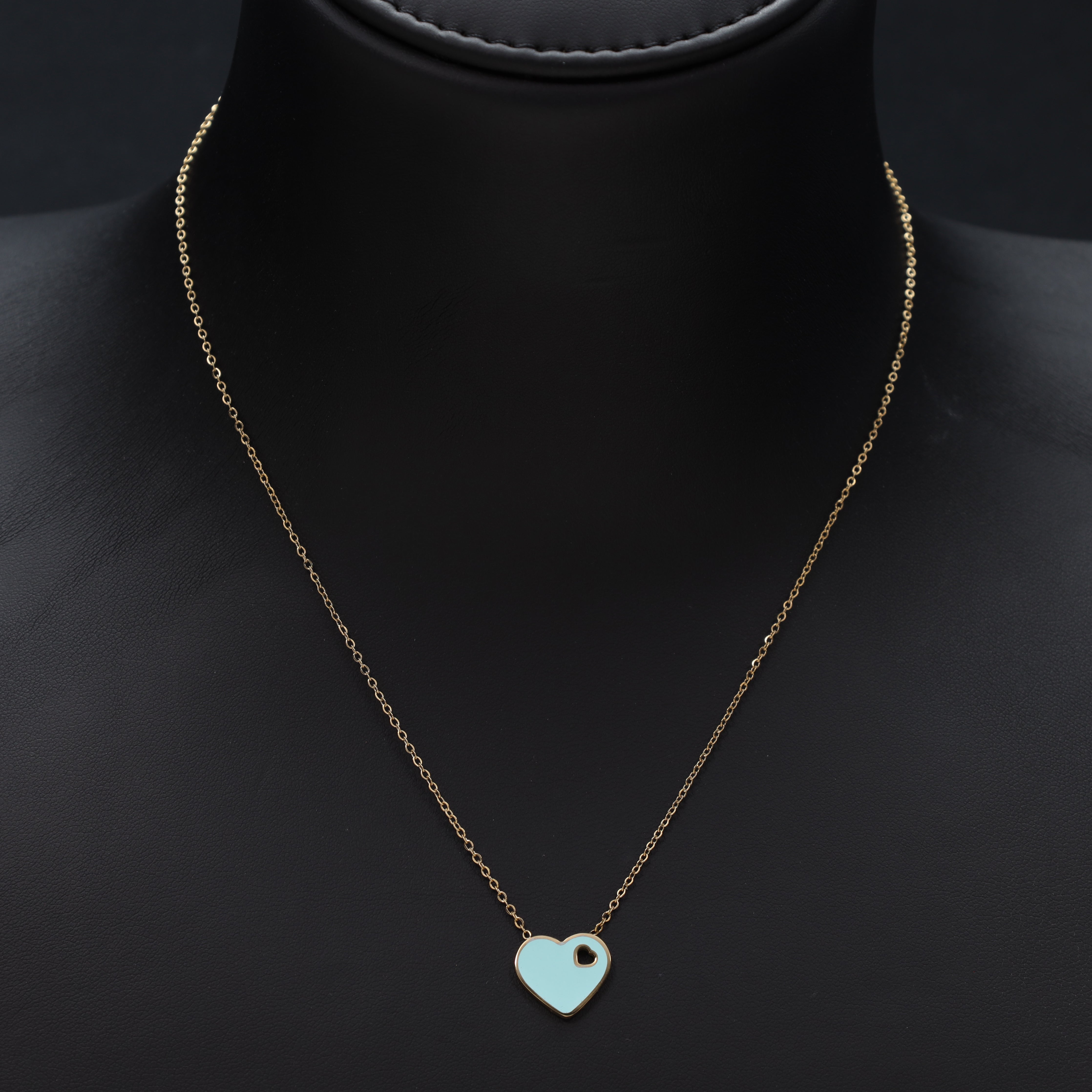 Damen Ankerkette mit hertz 1mm aus Edelstahl 18K Vergoldet - Taipan Schmuck