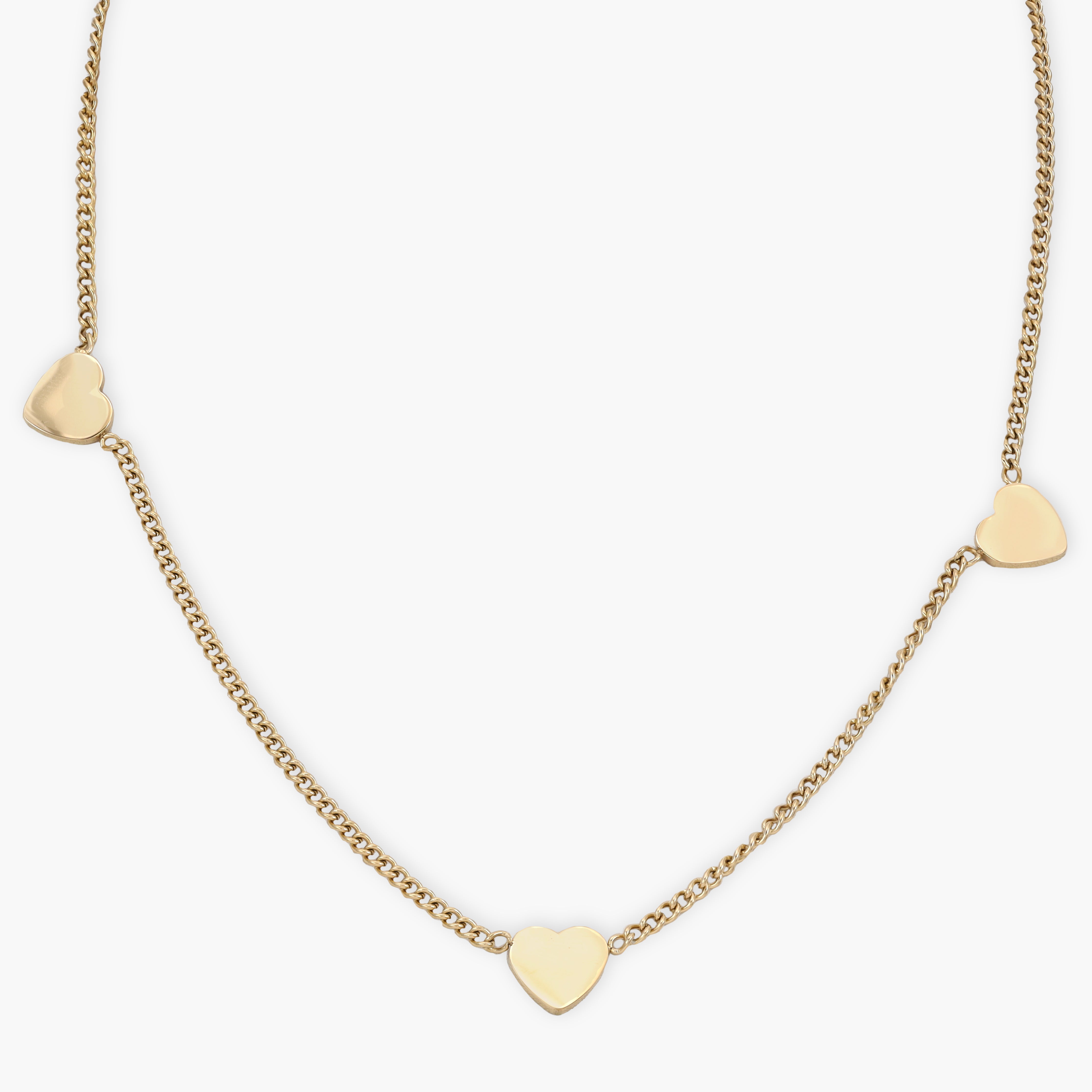 Damen Panzerkette mit hertz 2mm aus Edelstahl 18K Vergoldet - Taipan Schmuck