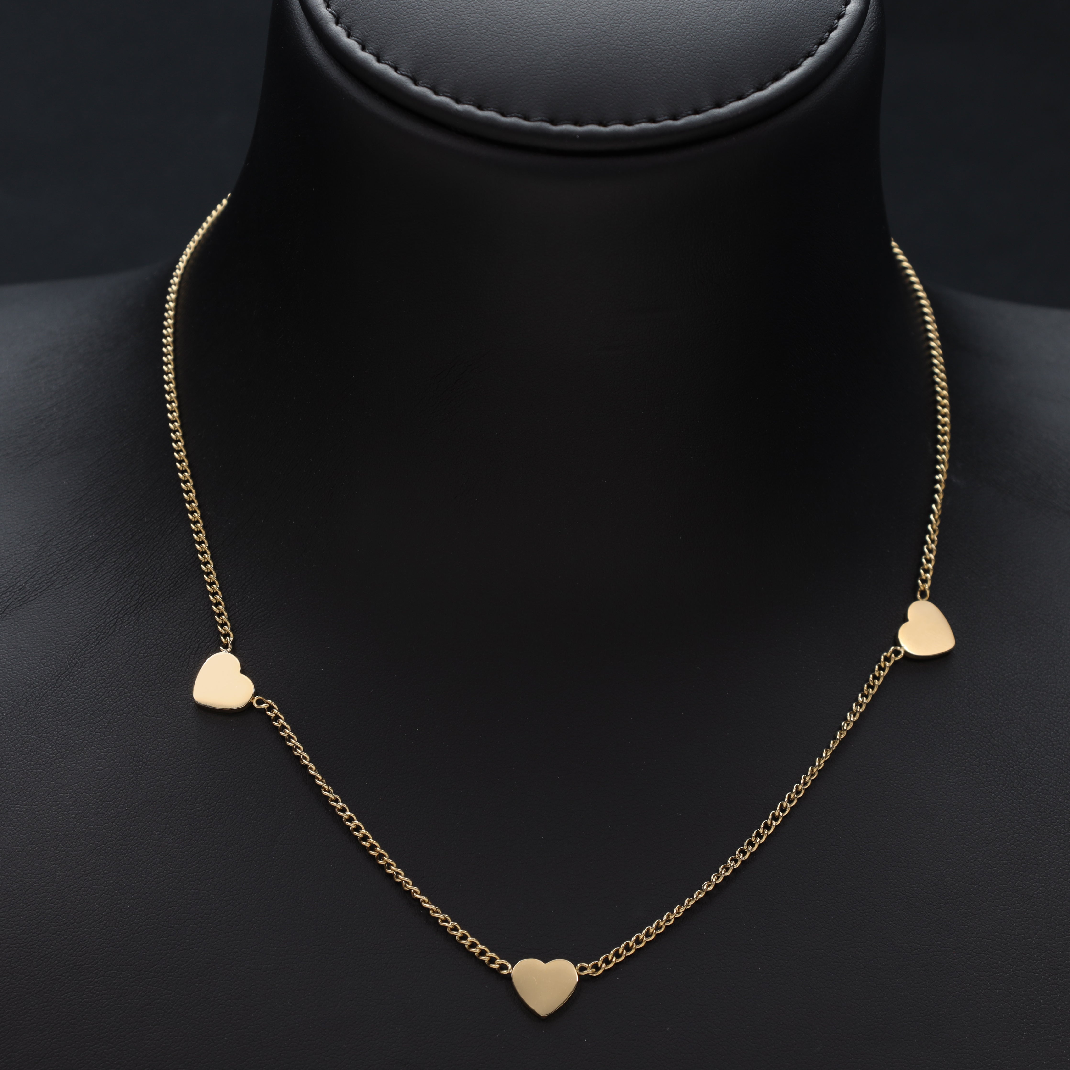 Damen Panzerkette mit hertz 2mm aus Edelstahl 18K Vergoldet - Taipan Schmuck