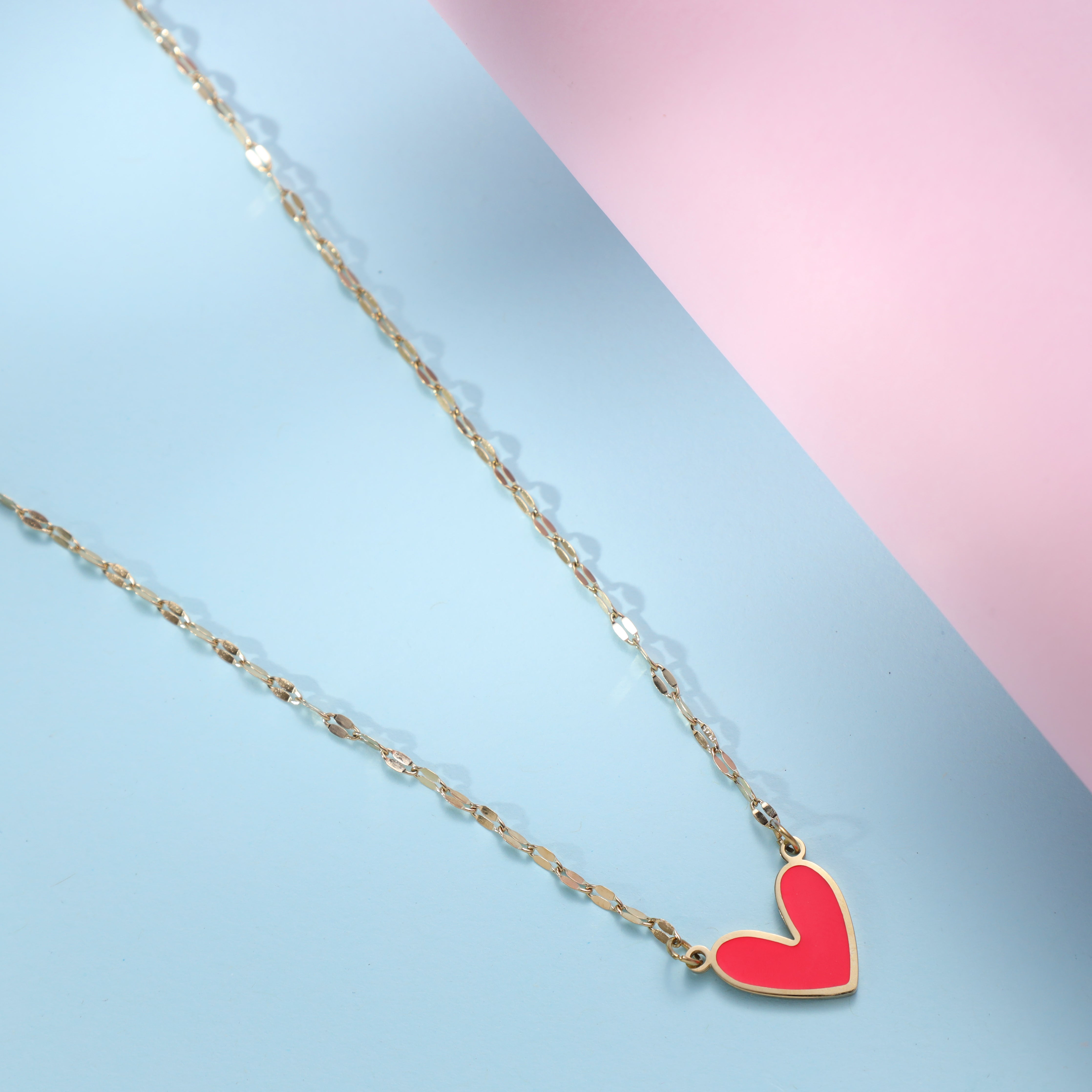 Damen Ankerkette mit hertz 2mm aus Edelstahl 18K Vergoldet - Taipan Schmuck