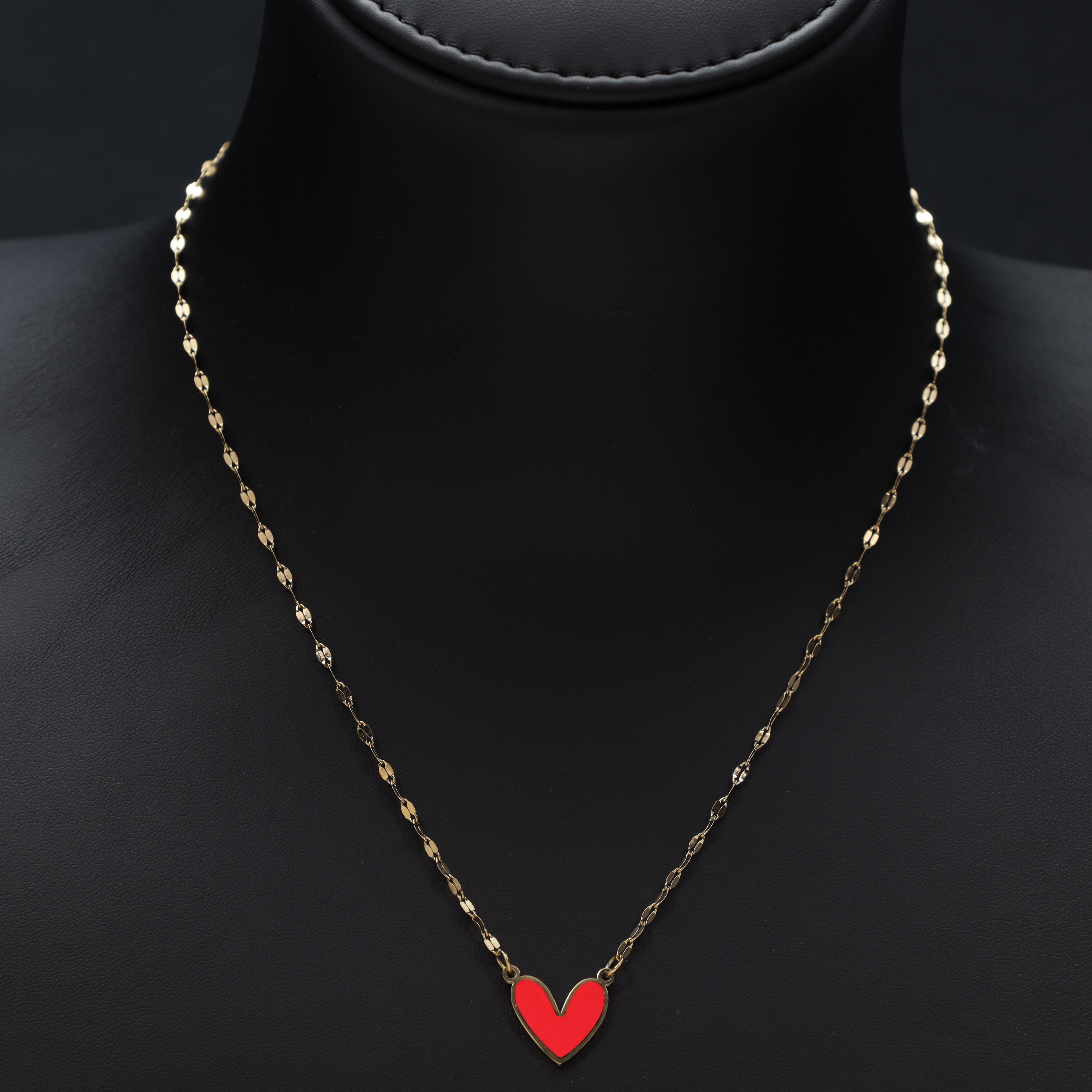 Damen Ankerkette mit hertz 2mm aus Edelstahl 18K Vergoldet - Taipan Schmuck