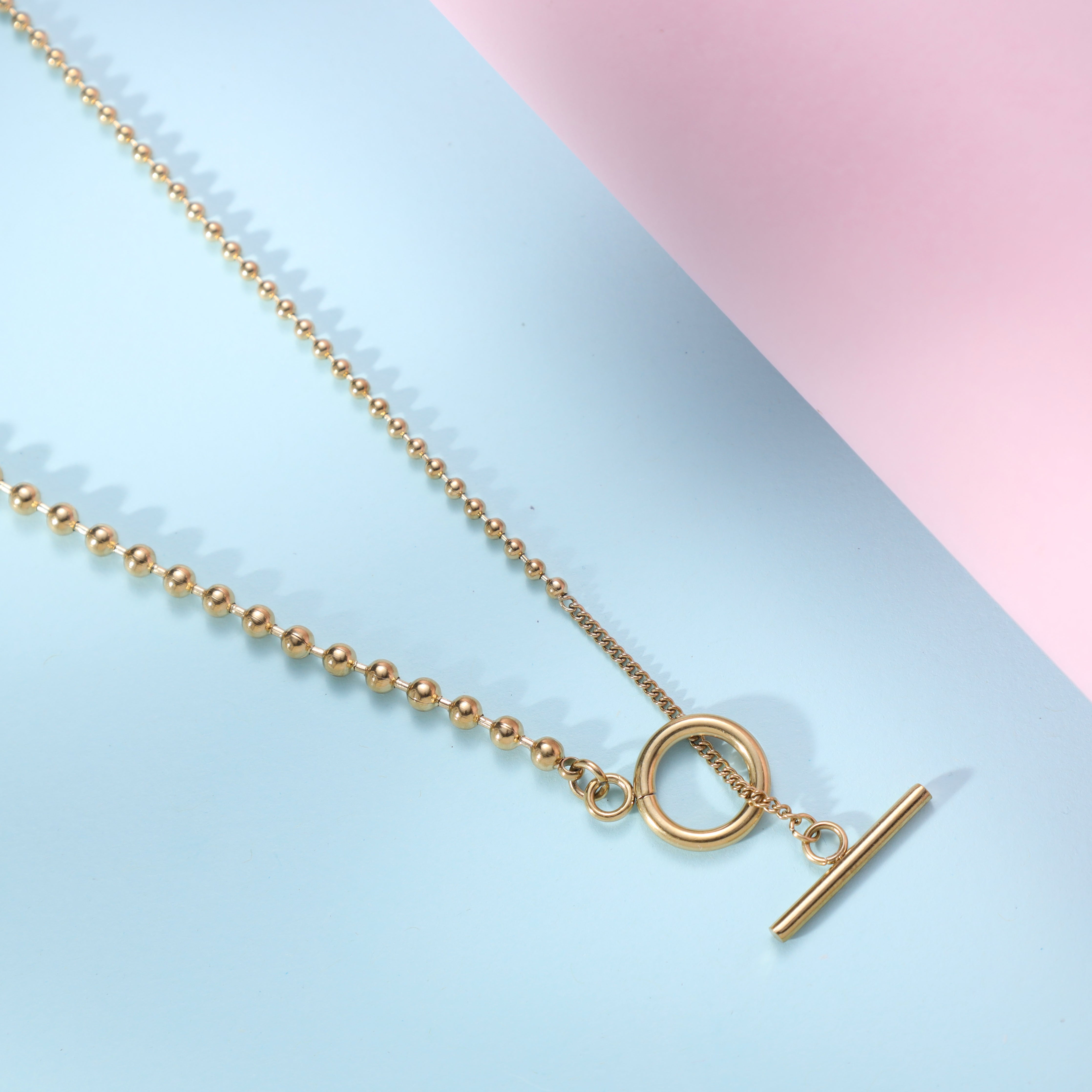 Damen Ankerkette mit hertz 3mm aus Edelstahl 18K Vergoldet - Taipan Schmuck