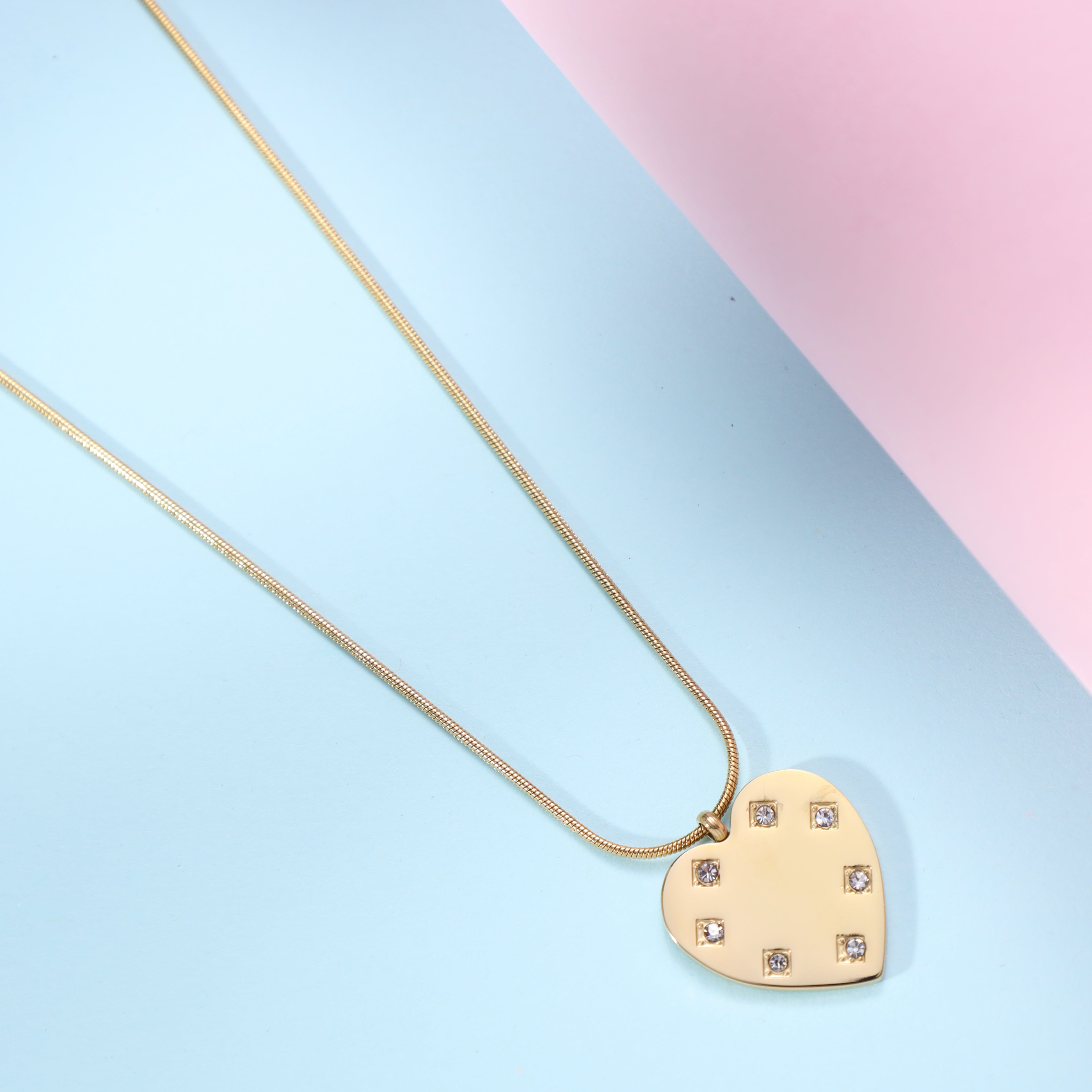 Damen snake chain mit hertz 1mm aus Edelstahl 18K Vergoldet - Taipan Schmuck