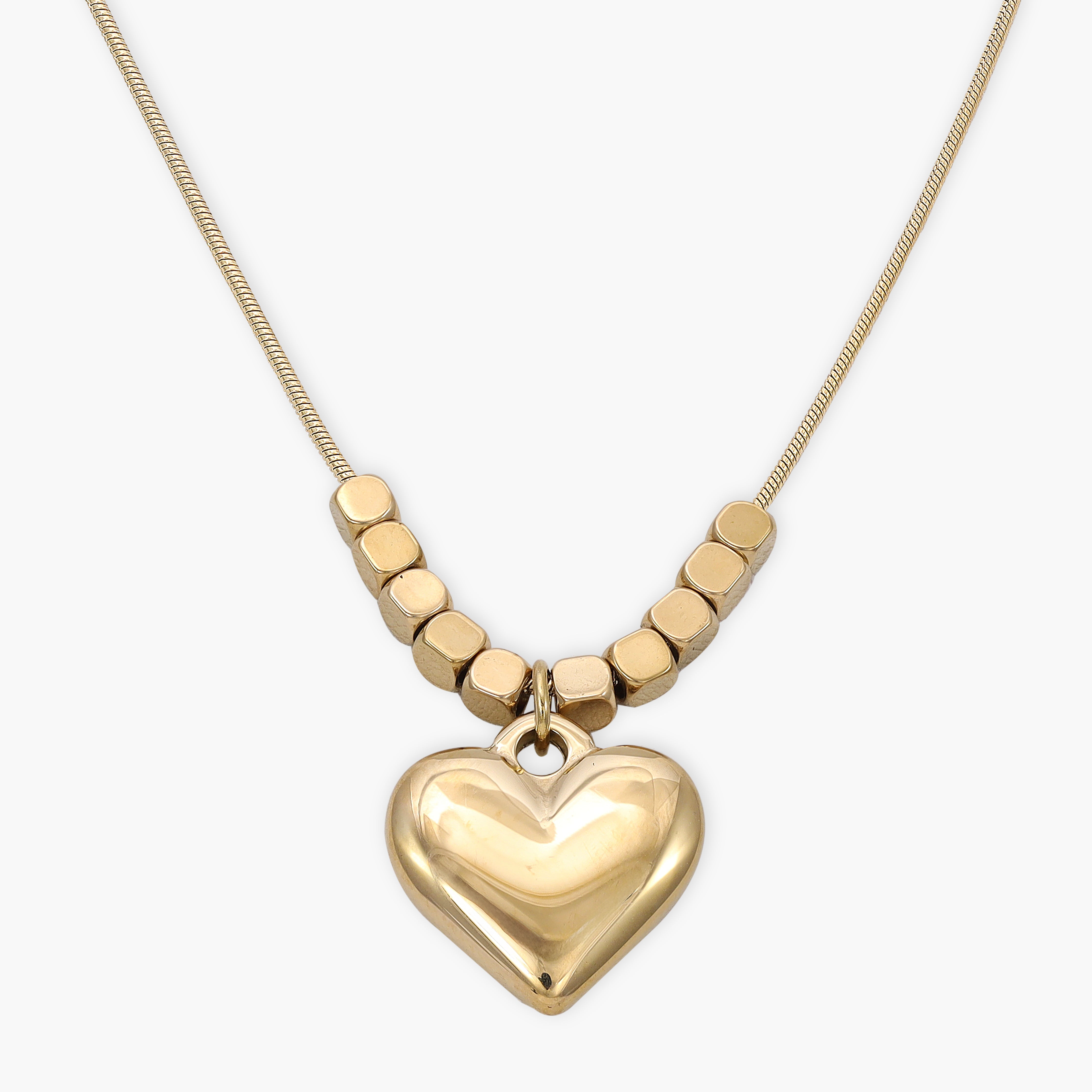 Damen snake chain mit hertz 1mm aus Edelstahl 18K Vergoldet - Taipan Schmuck