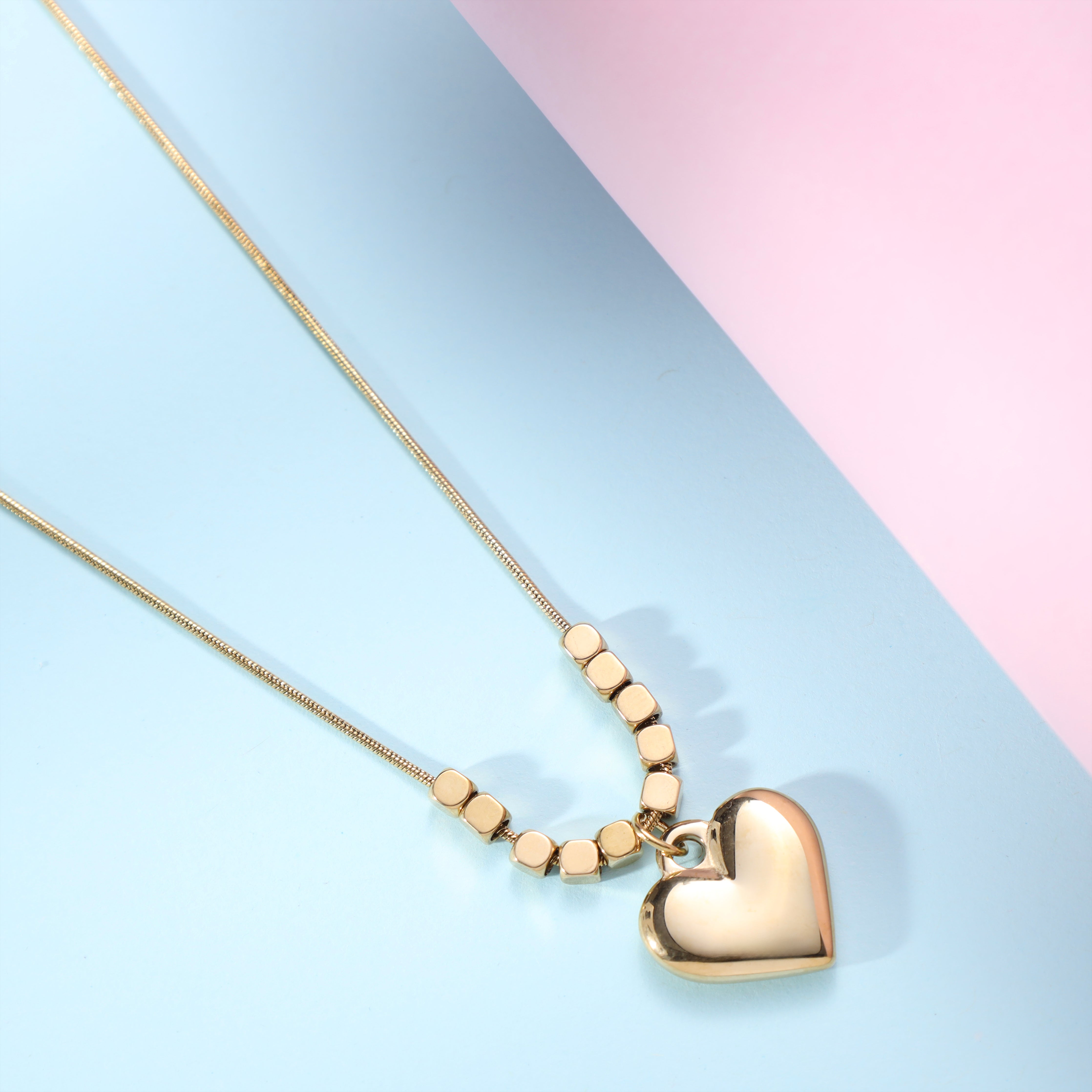 Damen snake chain mit hertz 1mm aus Edelstahl 18K Vergoldet - Taipan Schmuck