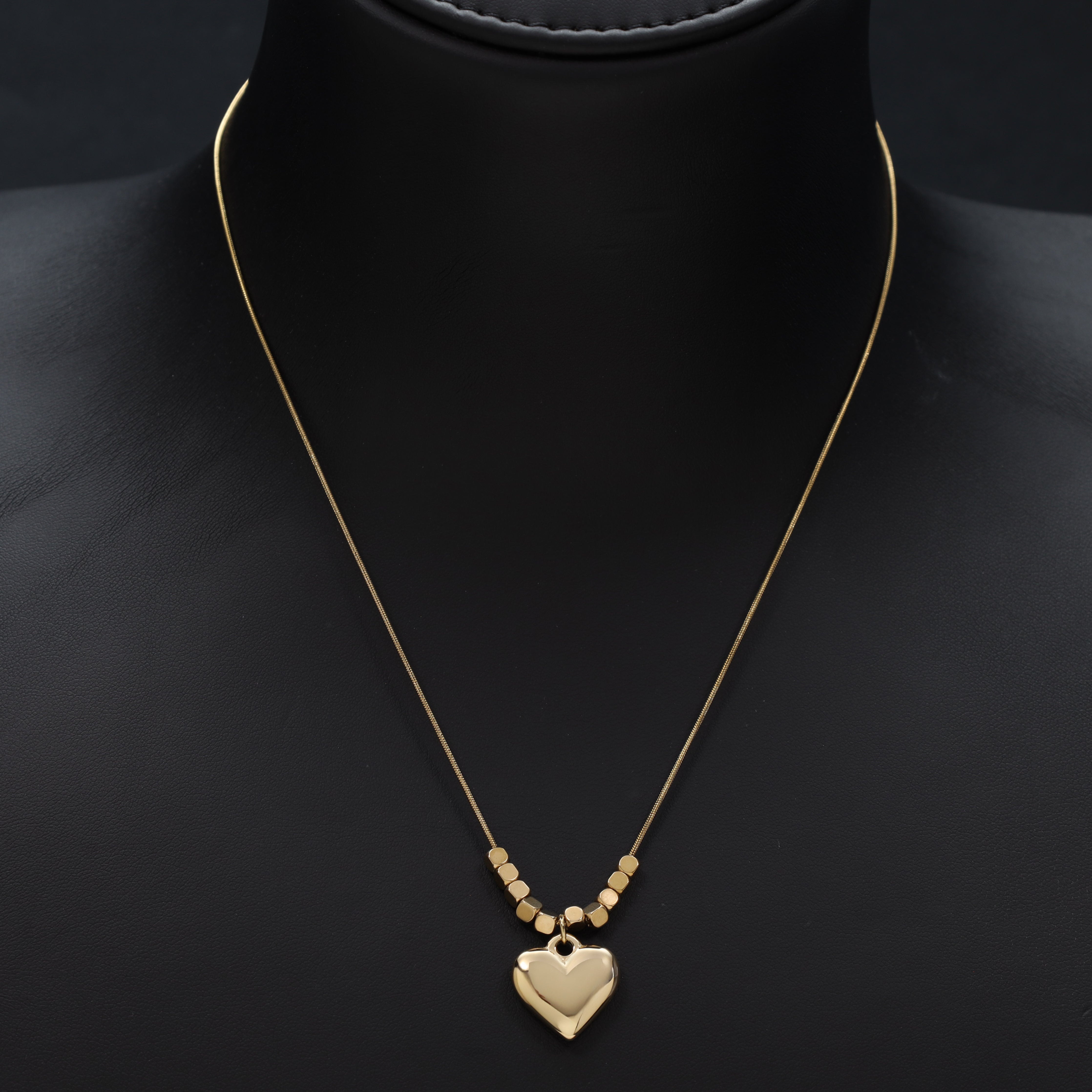 Damen snake chain mit hertz 1mm aus Edelstahl 18K Vergoldet - Taipan Schmuck