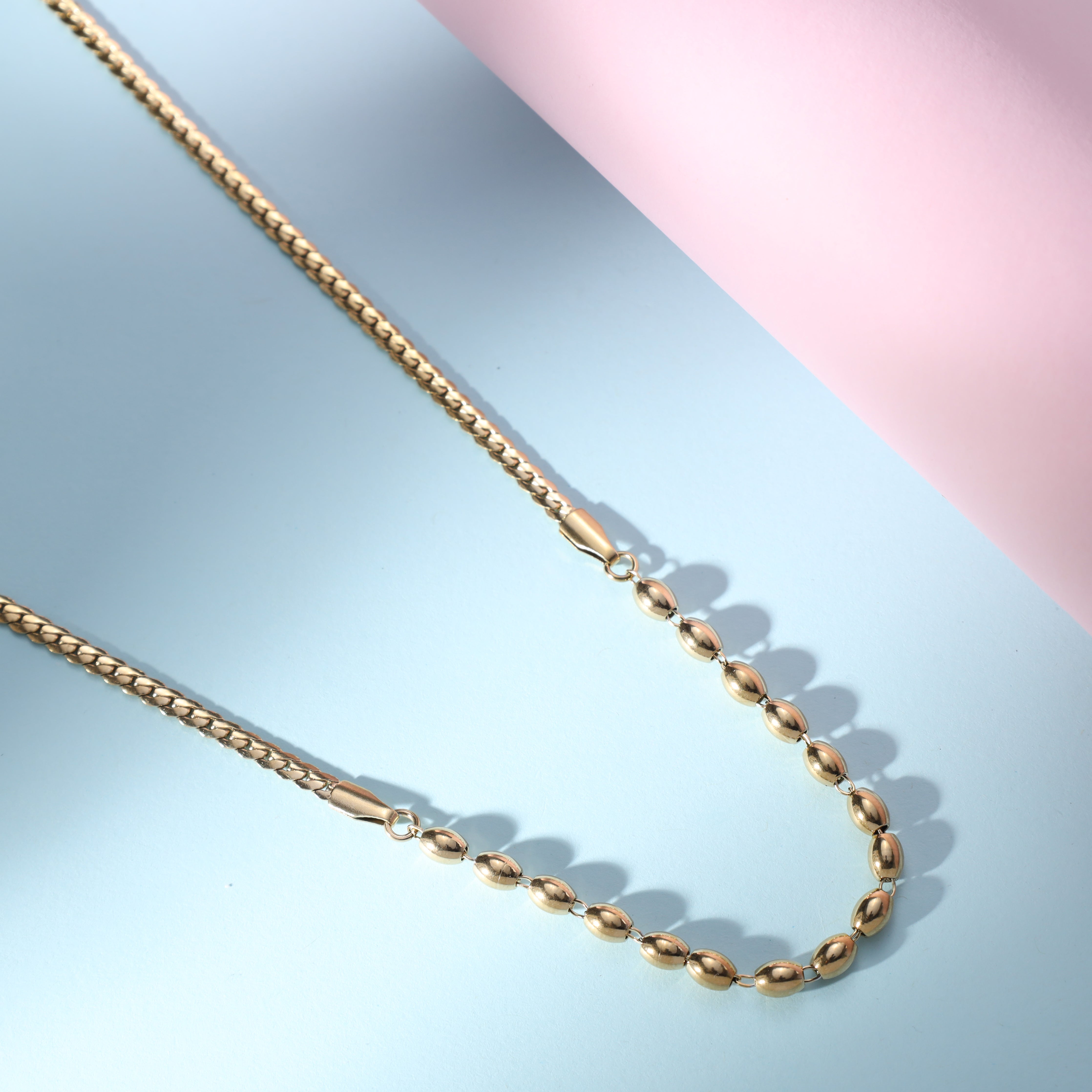 Damen Flache Panzerkette 3mm aus Edelstahl 18K Vergoldet - Taipan Schmuck