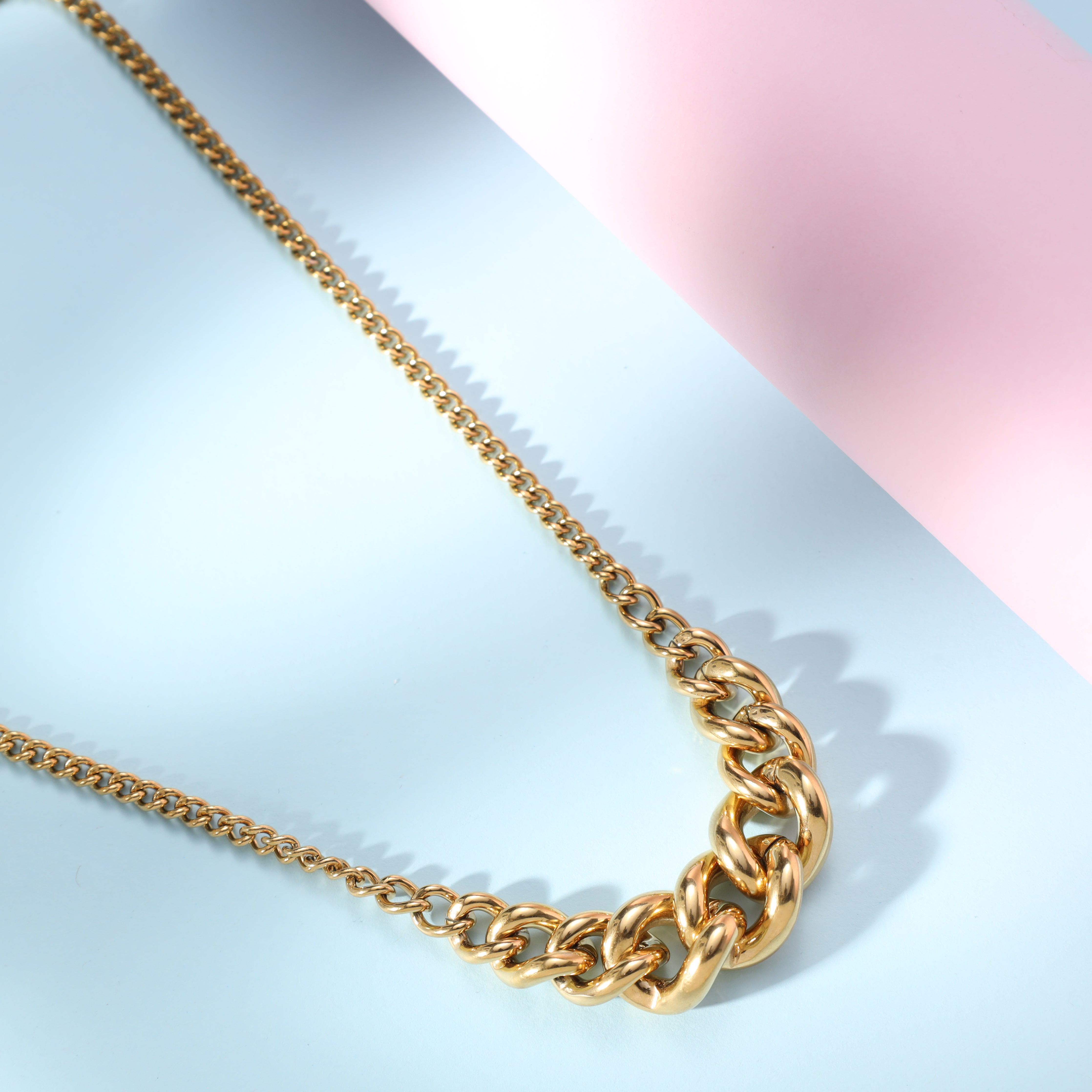 Damen Panzerkette 3mm aus Edelstahl 18K Vergoldet - Taipan Schmuck