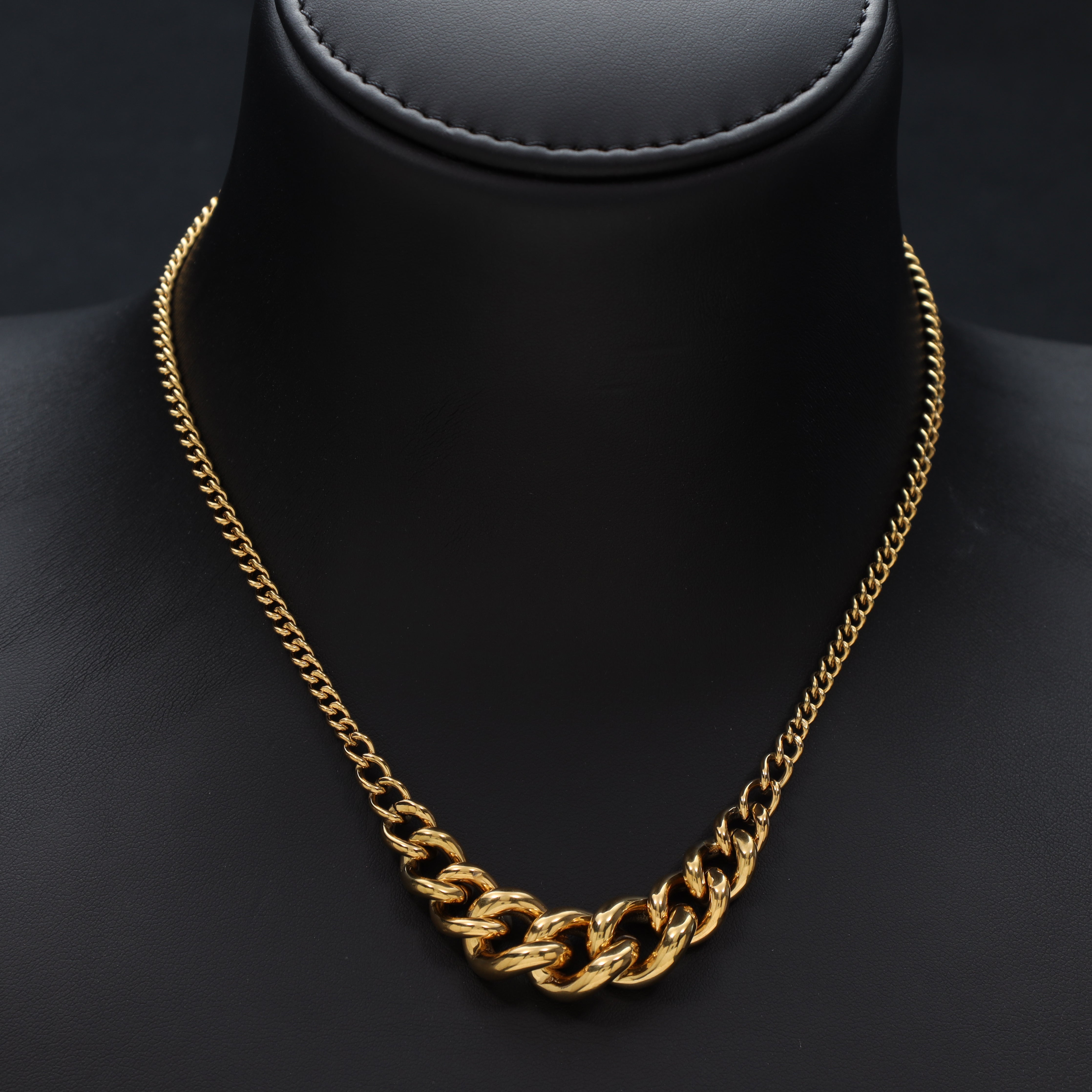 Damen Panzerkette 3mm aus Edelstahl 18K Vergoldet - Taipan Schmuck