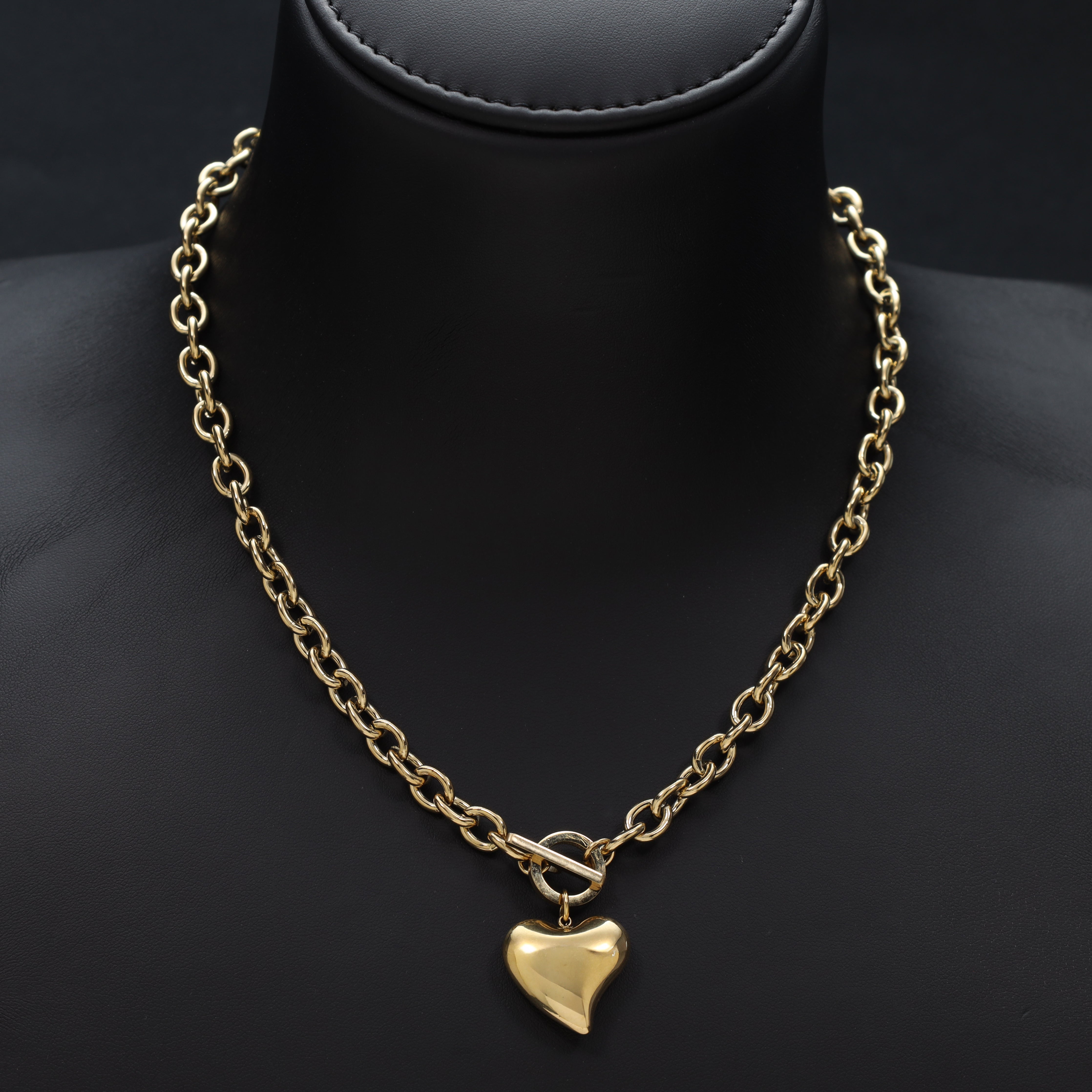 Damen Ankerkette mit hertz 7mm aus Edelstahl 18K Vergoldet - Taipan Schmuck