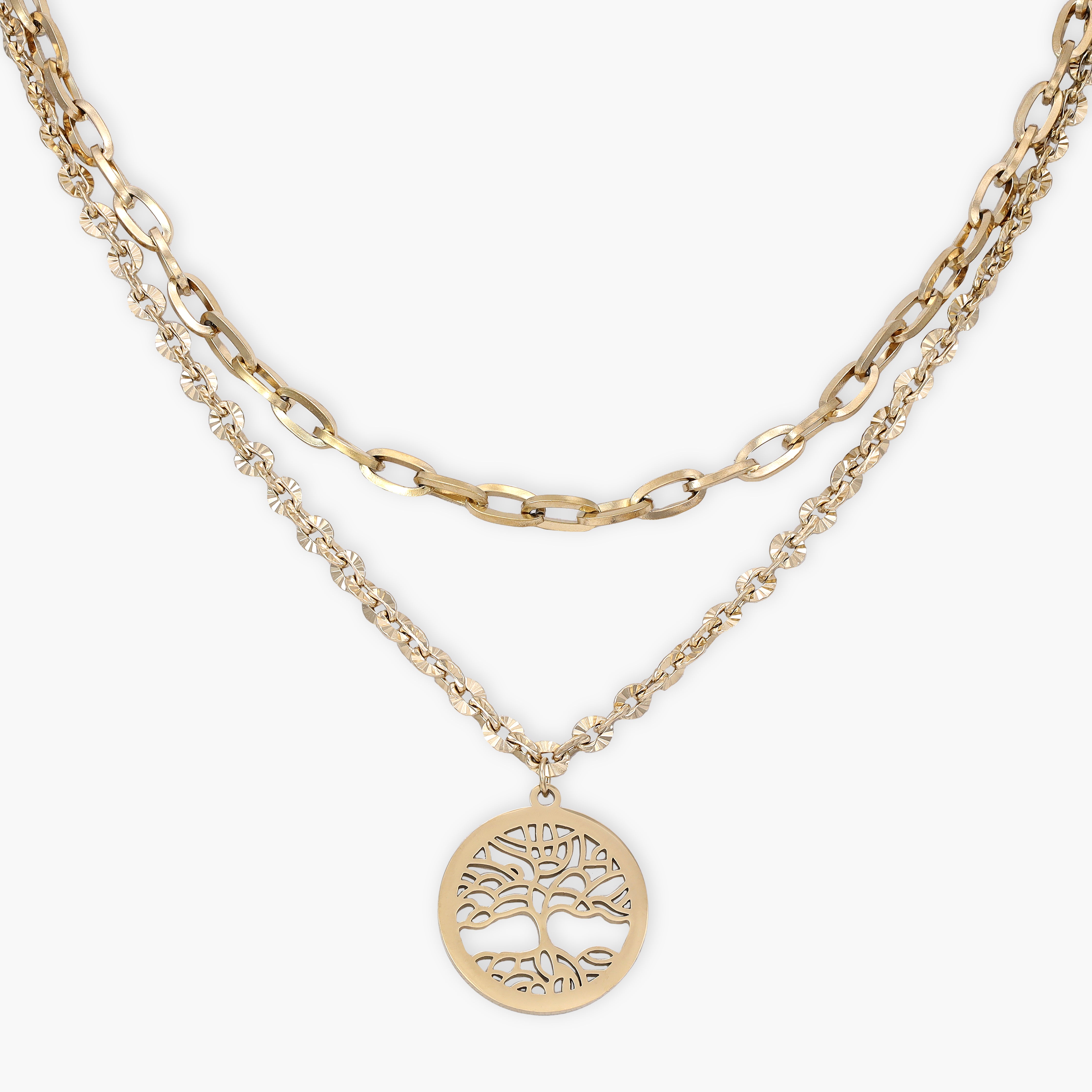 Layering Damenkette aus Edelstahl 18K Vergoldet - Taipan Schmuck