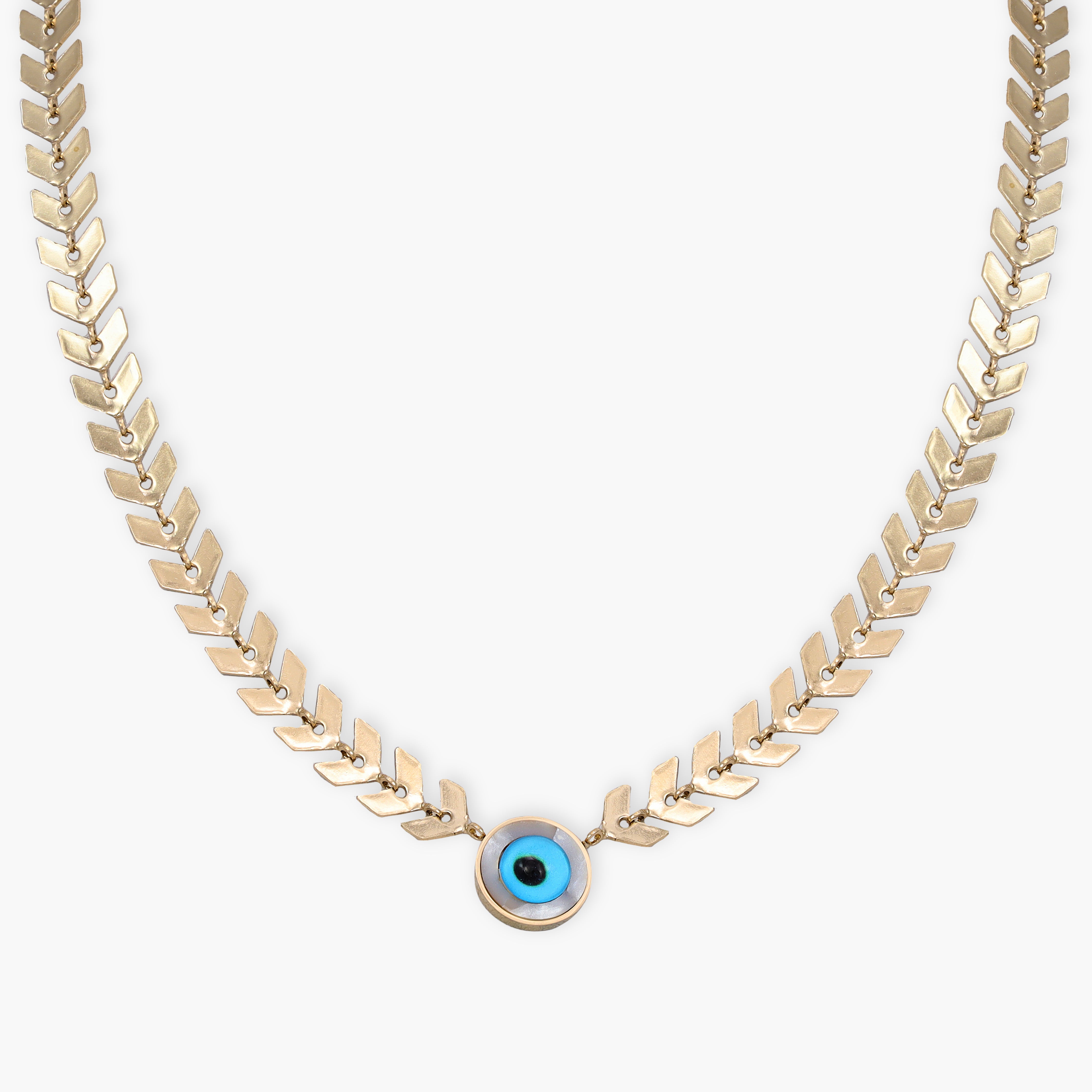 Damenkette mit Nazar evil eye aus Edelstahl 18K Vergoldet - Taipan Schmuck