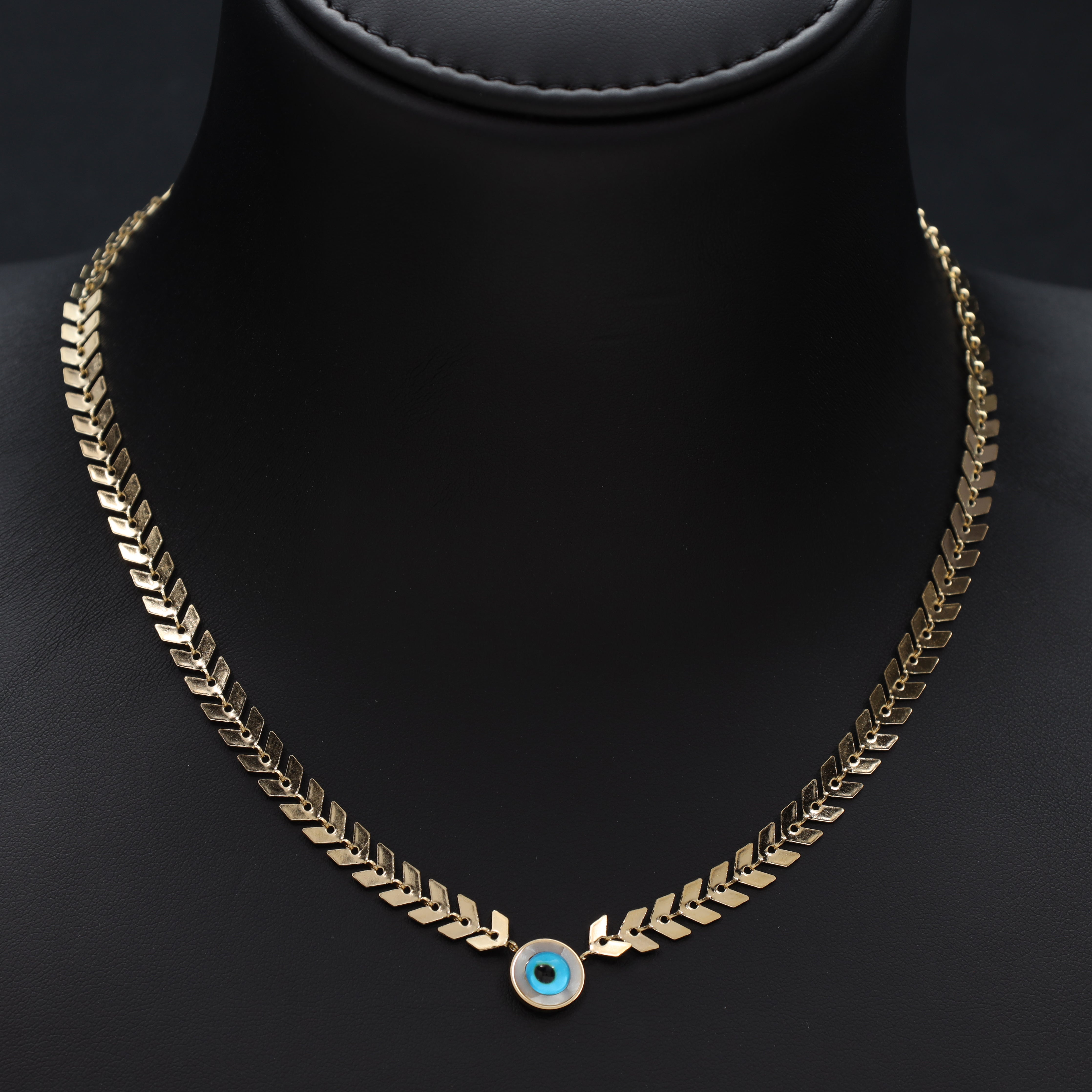 Damenkette mit Nazar evil eye aus Edelstahl 18K Vergoldet - Taipan Schmuck