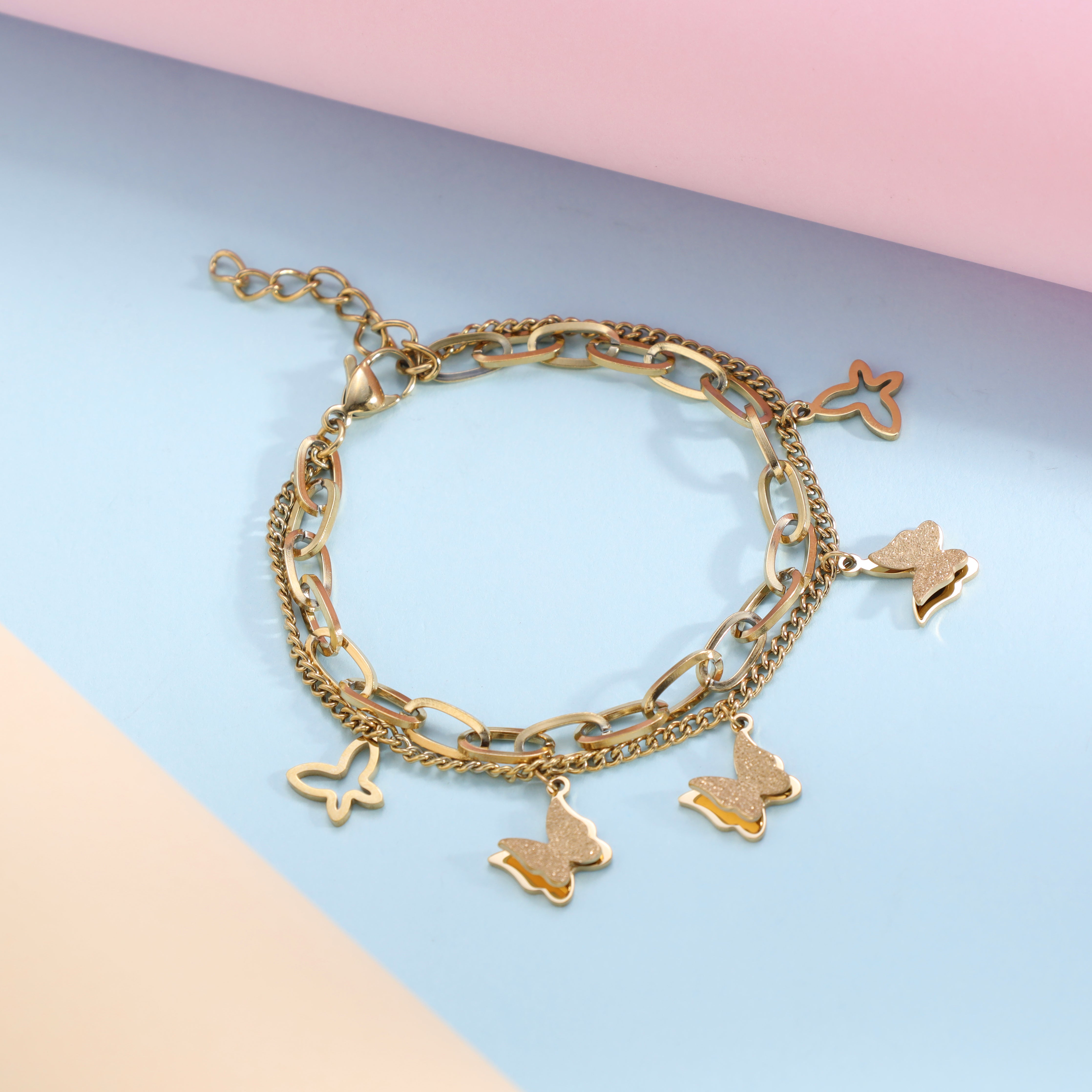 Layering Damen Armband aus Edelstahl 18K Vergoldet - Taipan Schmuck