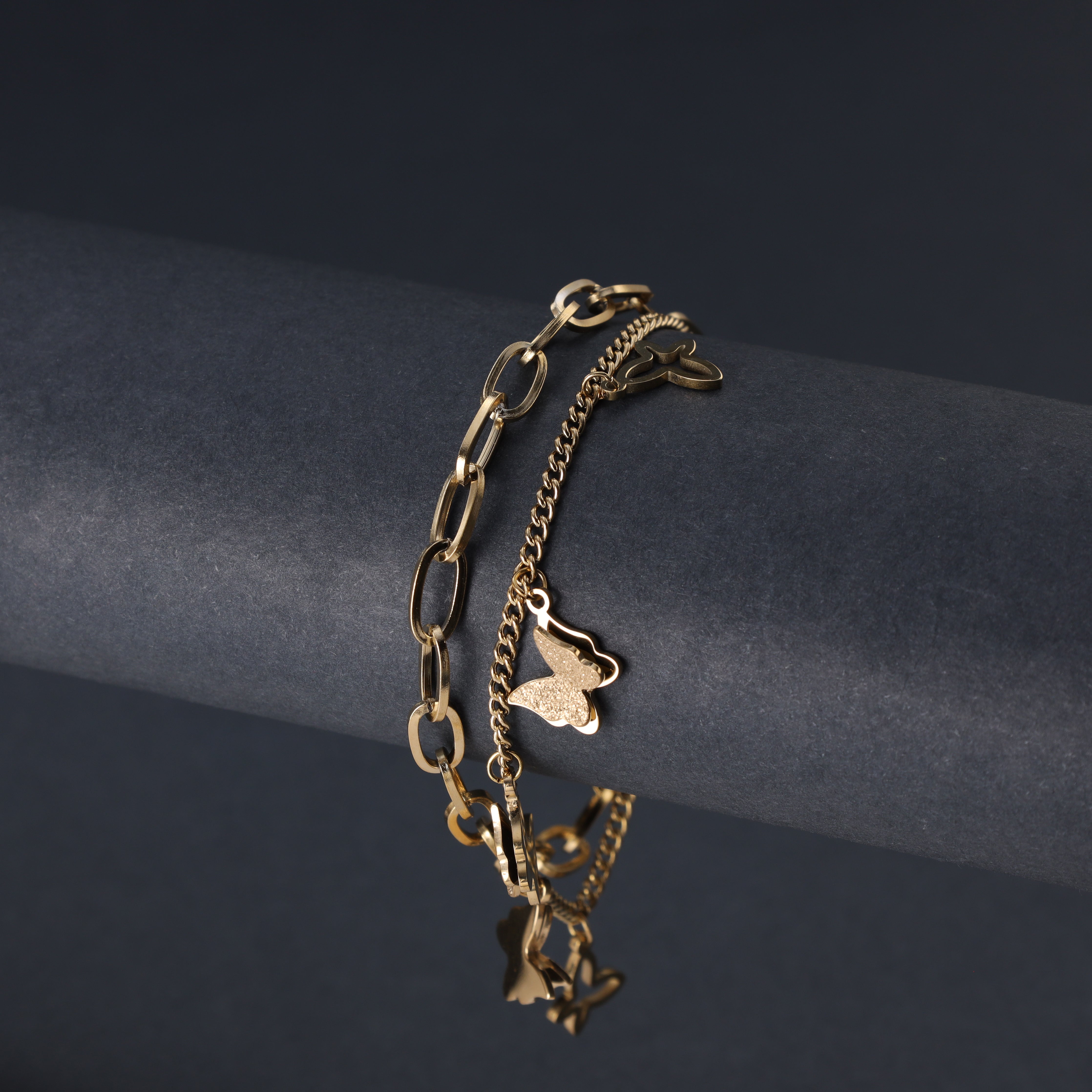 Layering Damen Armband aus Edelstahl 18K Vergoldet - Taipan Schmuck