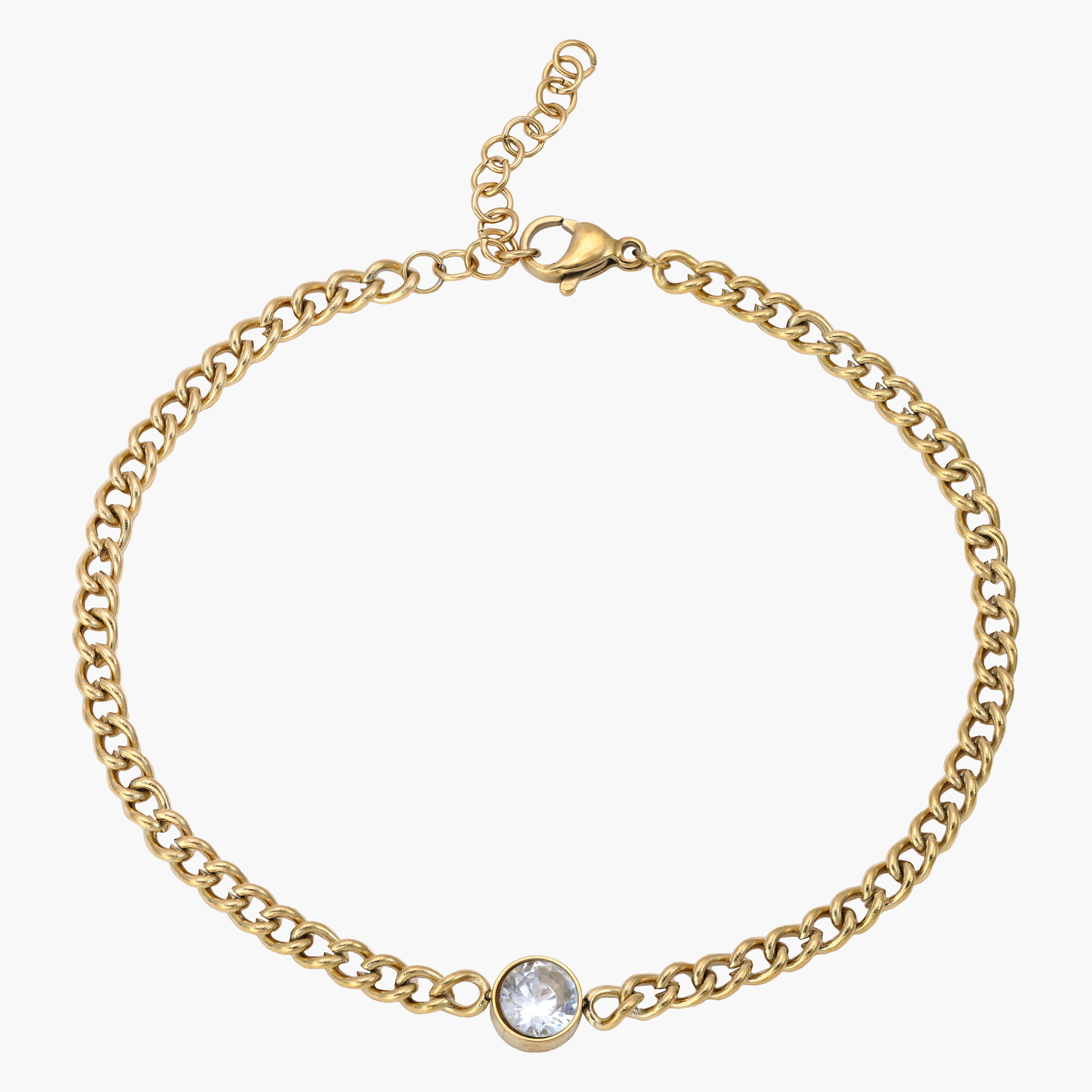 Damen Panzerkette Armband aus Edelstahl 18K Vergoldet - Taipan Schmuck