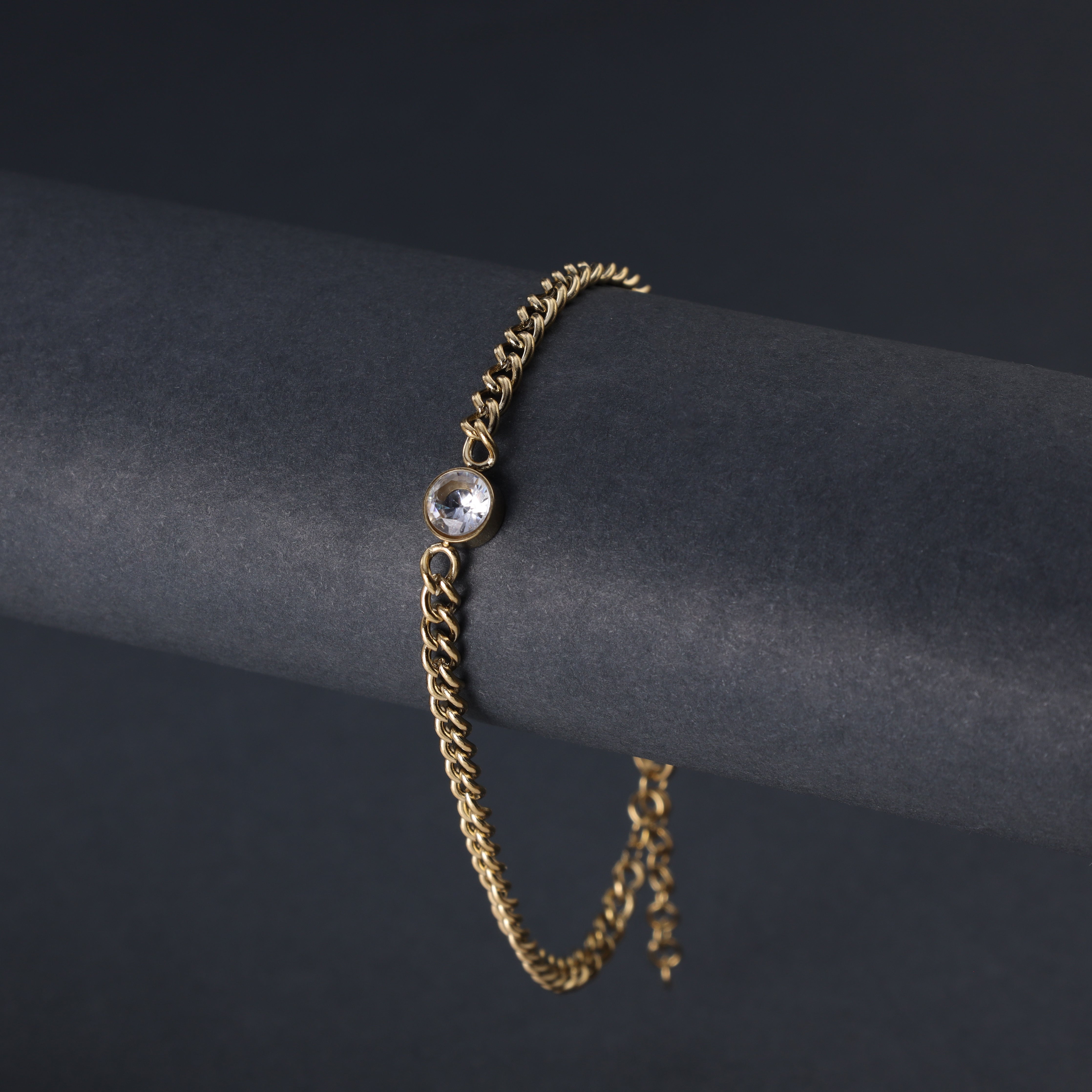 Damen Panzerkette Armband aus Edelstahl 18K Vergoldet - Taipan Schmuck