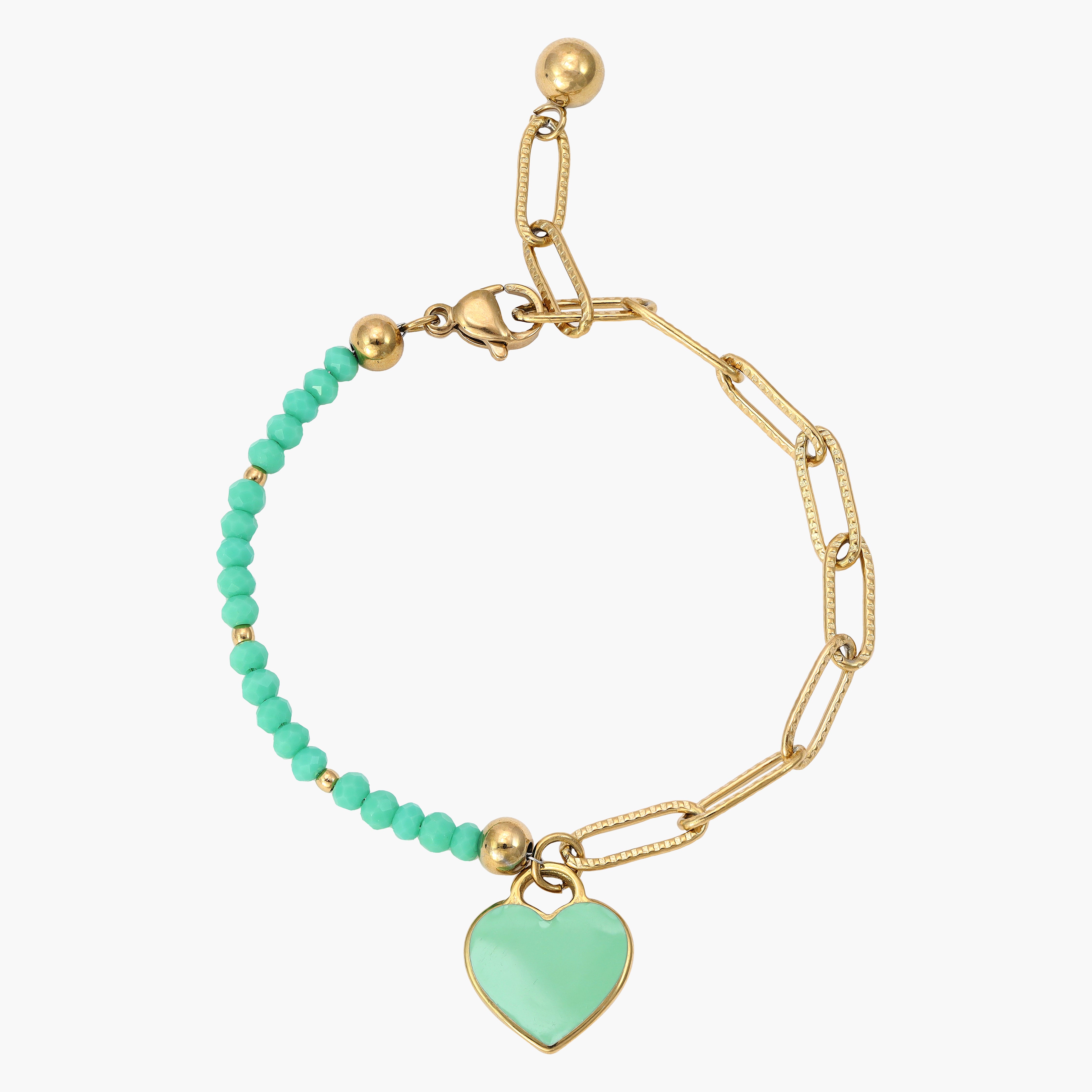 Damen Armband mit Herz aus Edelstahl 18K Vergoldet - Taipan Schmuck