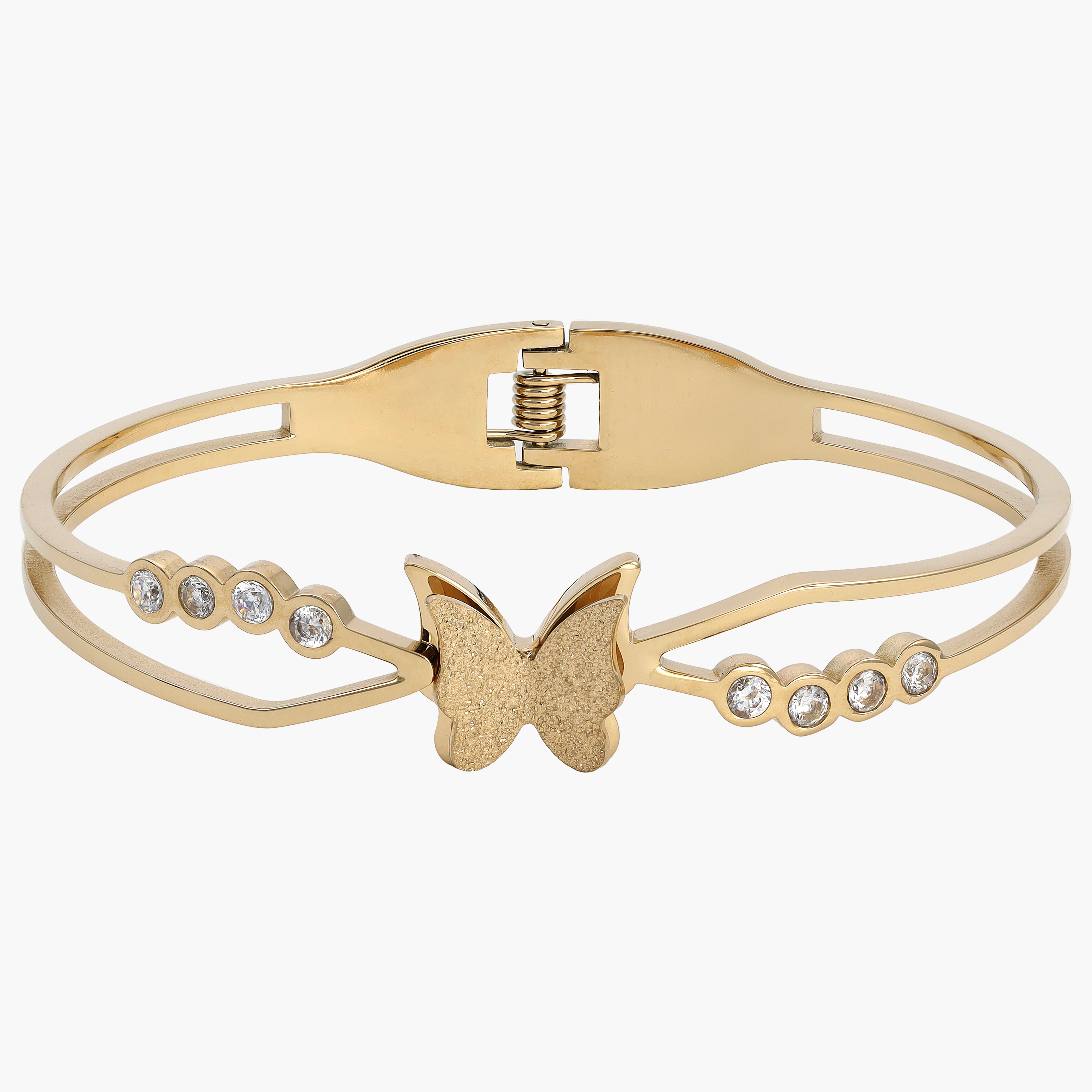 Armreifen armband mit Schmetterling design aus Edelstahl 18K Vergoldet - Taipan Schmuck