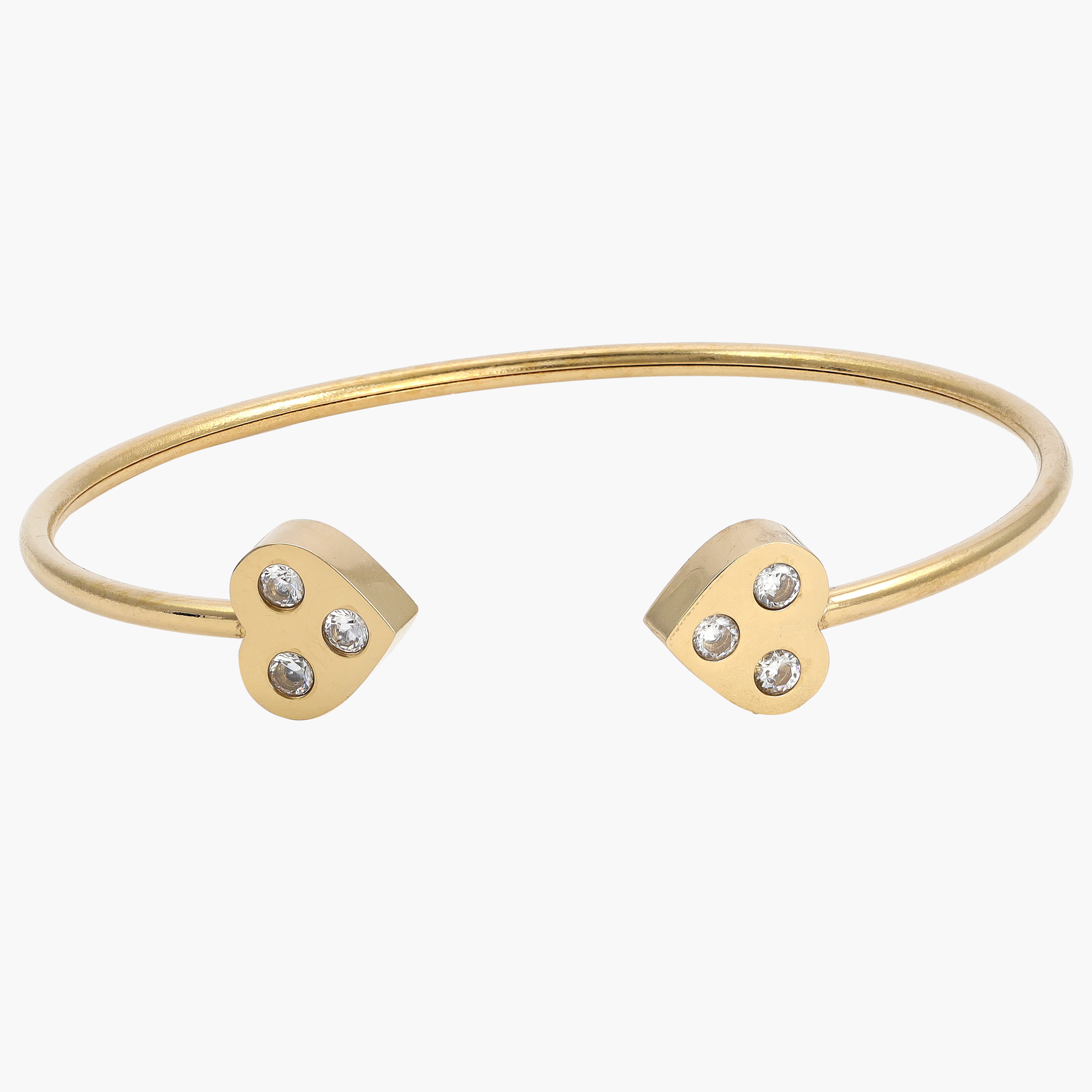 Armreifen armband mit hertz aus Edelstahl 18K Vergoldet - Taipan Schmuck