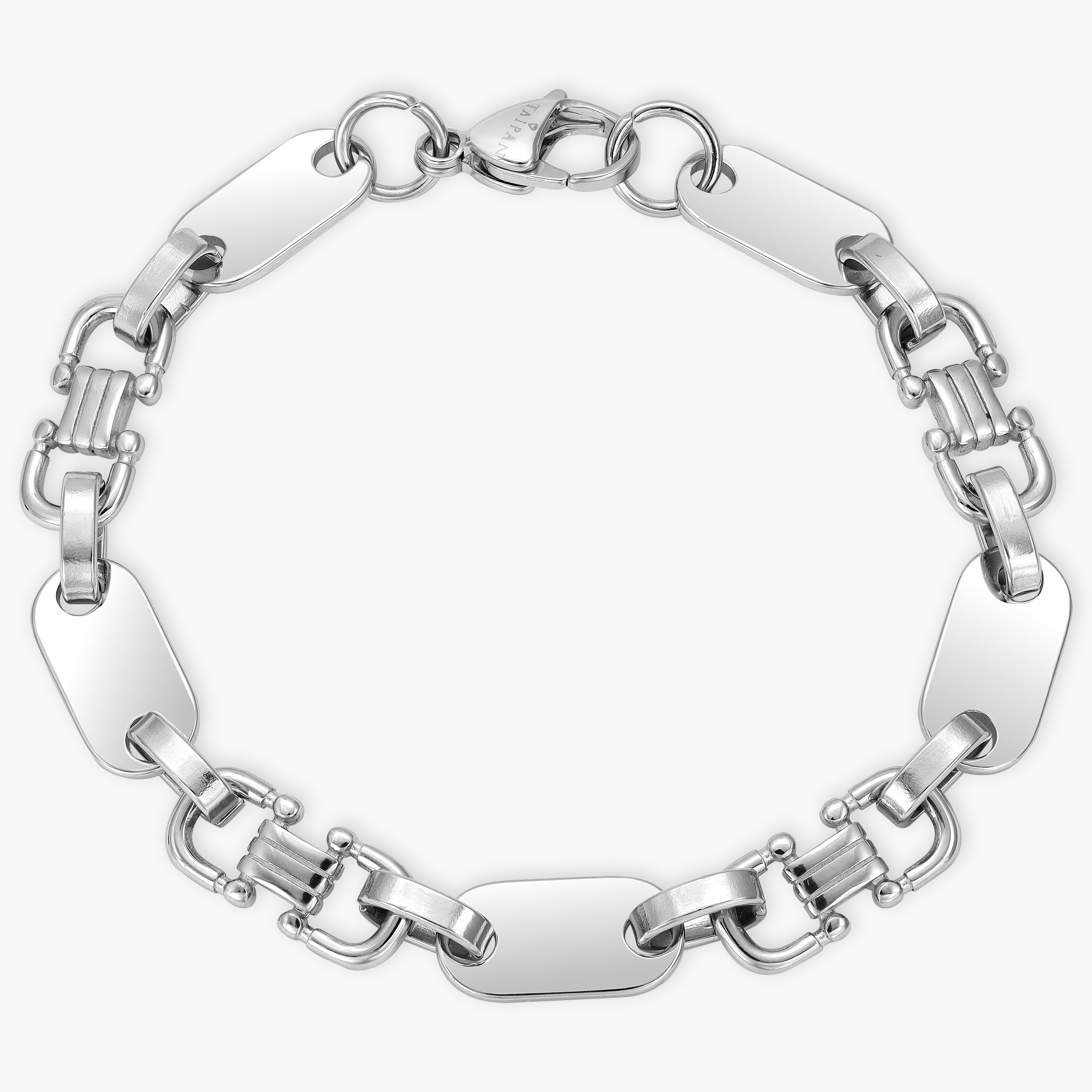 8mm Plattenkette Armband Steigbügelkette aus Edelstahl