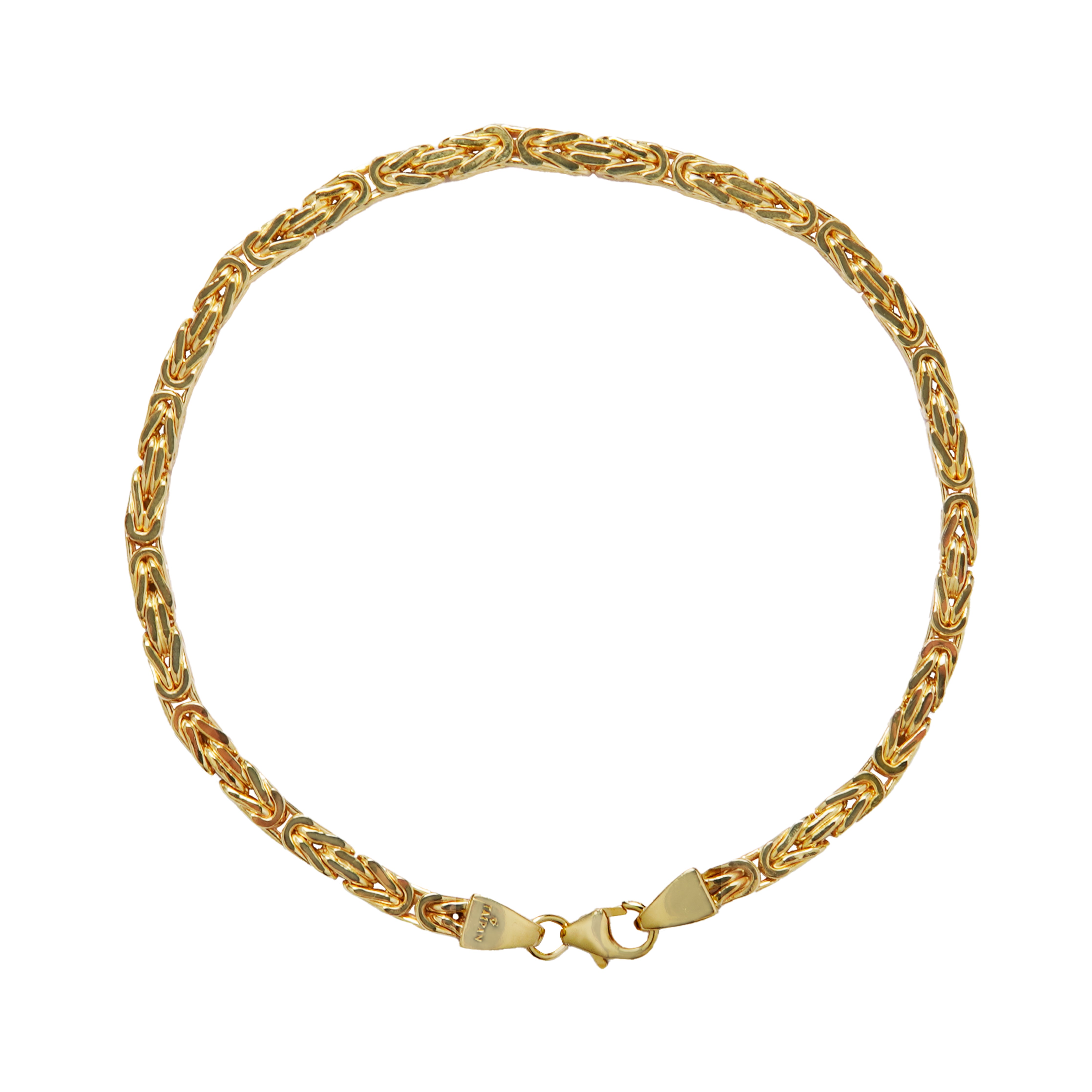 3mm 19cm Königskette Armband vierkant - 14K 585 Gold