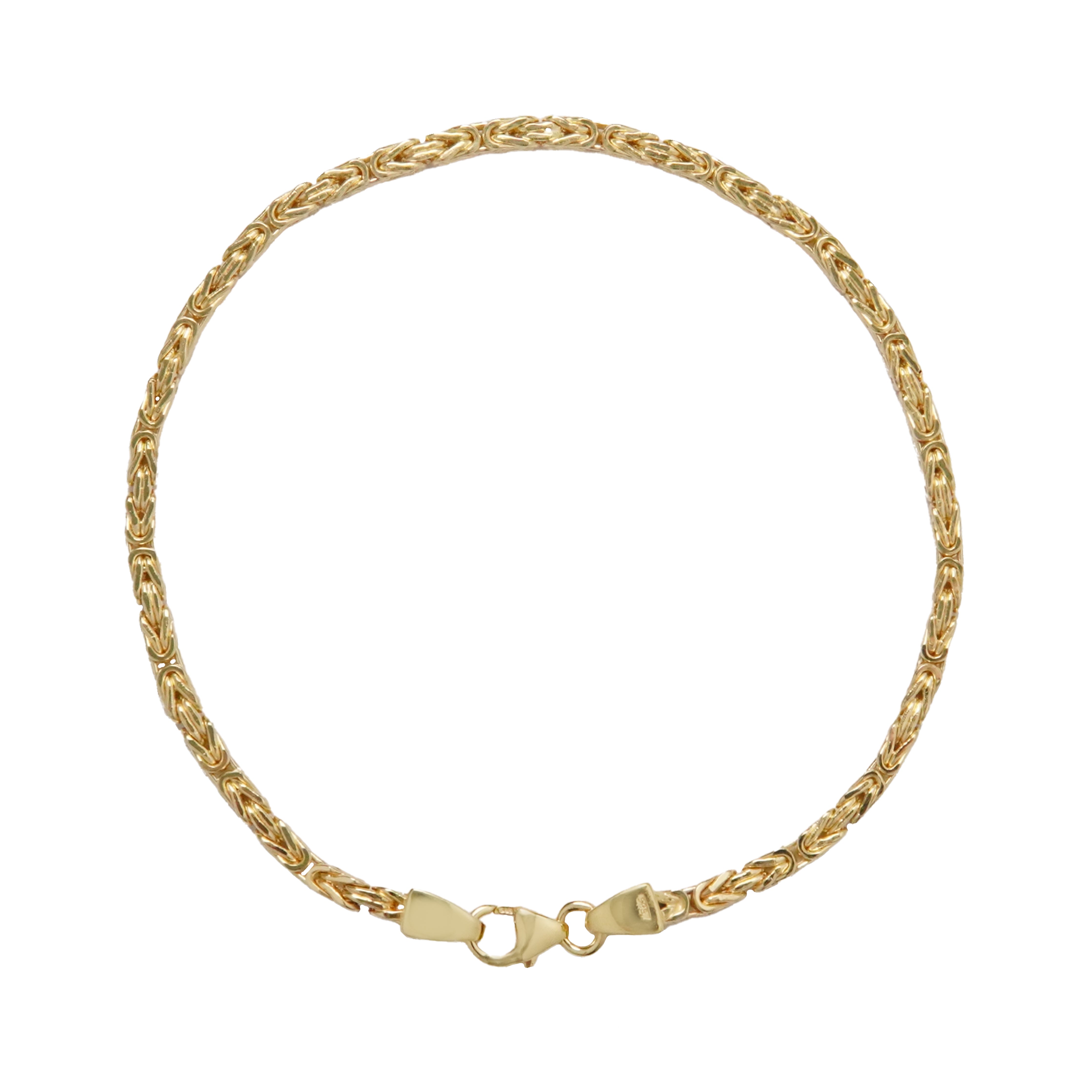 2,4mm 20cm Königskette Armband vierkant - 14K 585 Gold