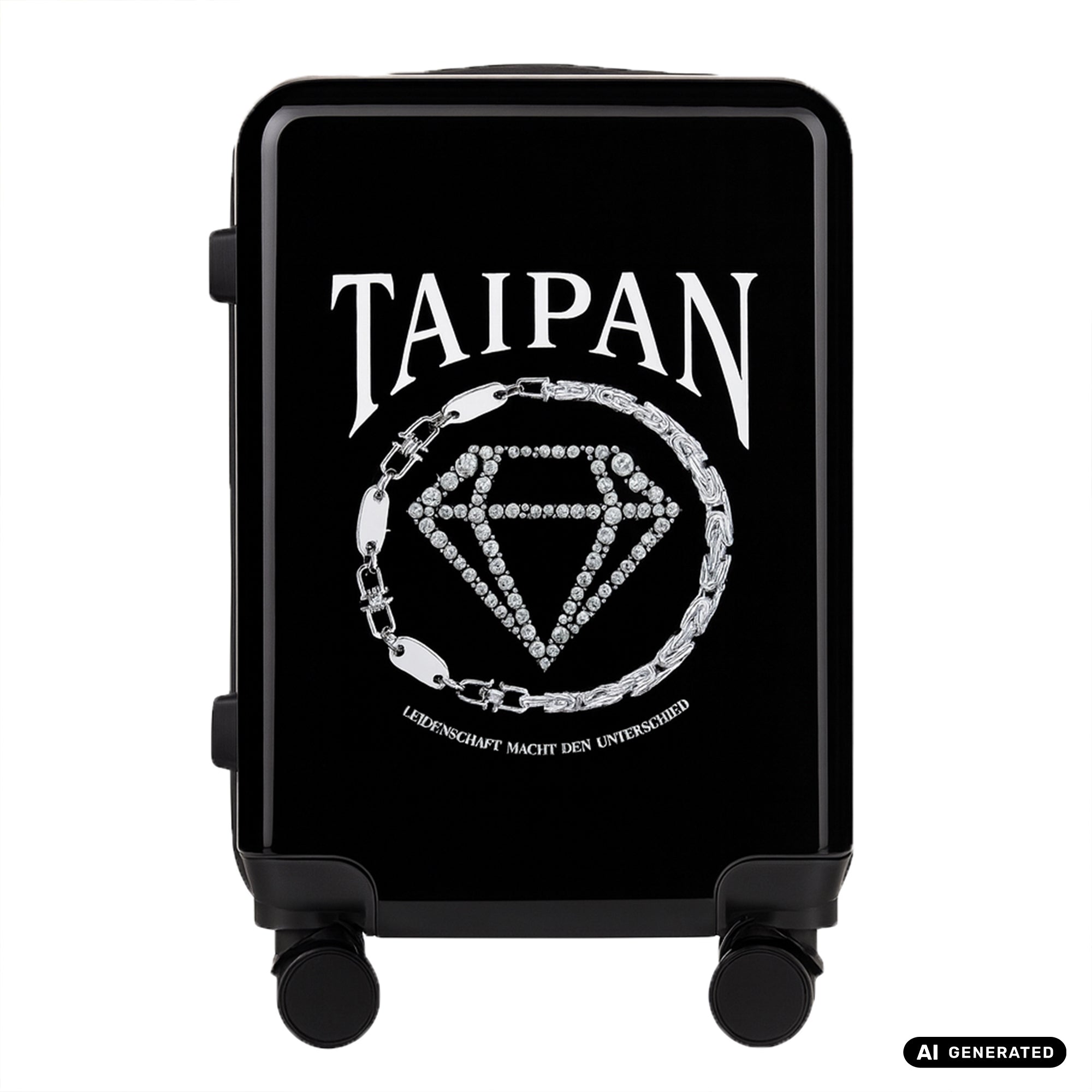Handgepäck Koffer Trolley in schwarz mit Taipan Ketten Design