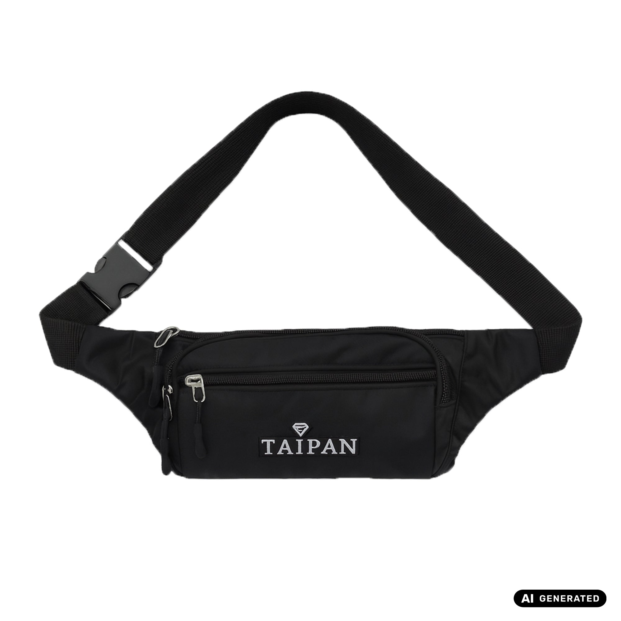 Bauchtasche medium in schwarz mit 4 Fächern crossbody bag Umhängetasche