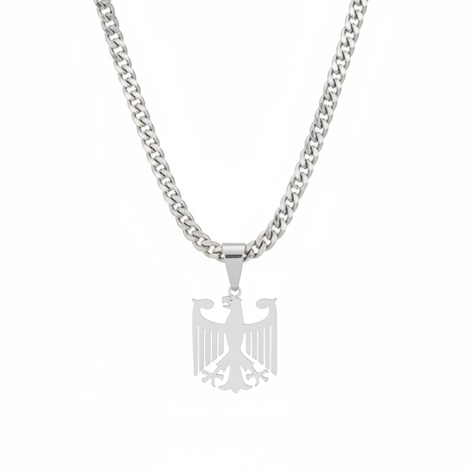 Set - Deutscher Adler + 6mm Miami Cuban Link aus Edelstahl