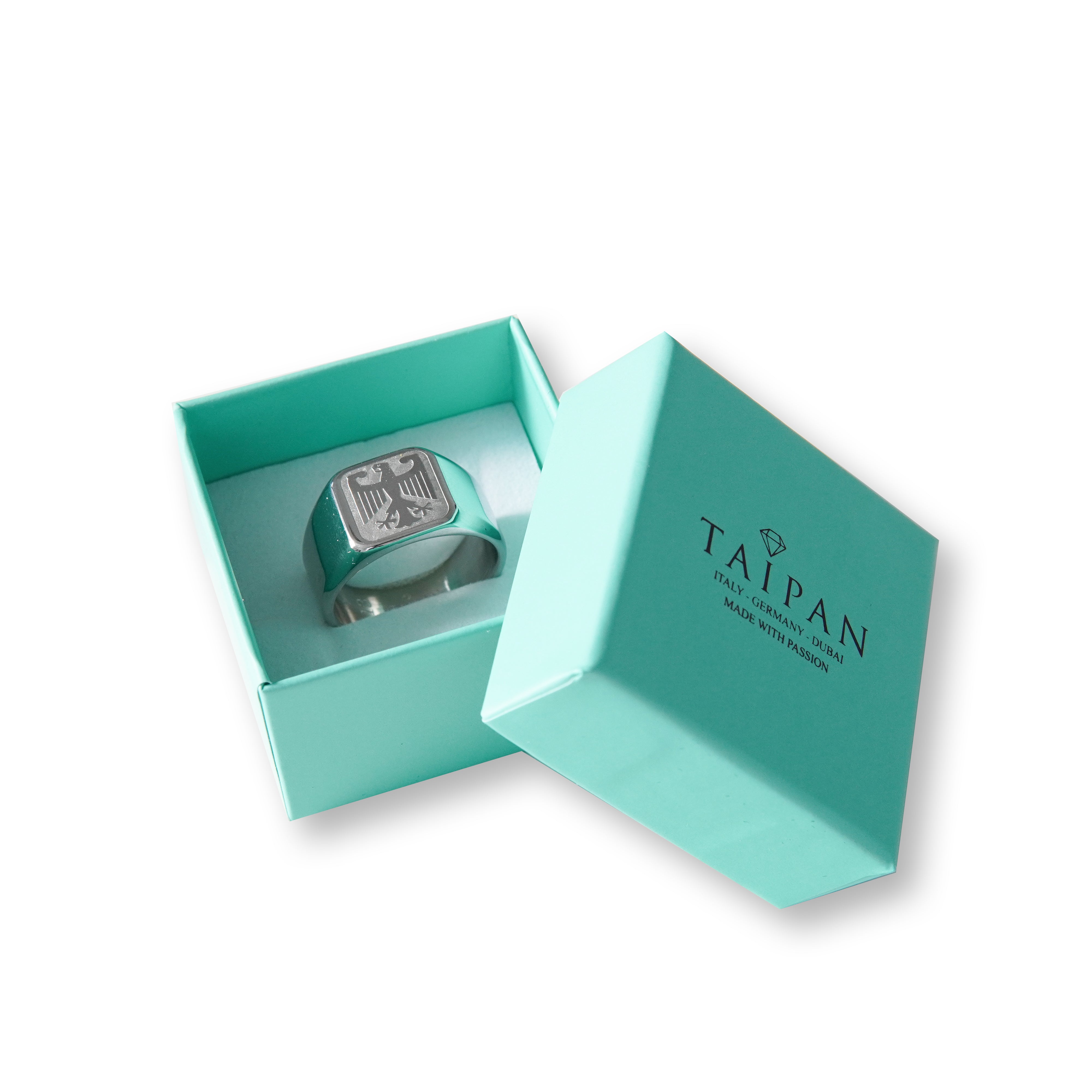 Ringschachtel / Geschenkbox + Putztuch Türkis